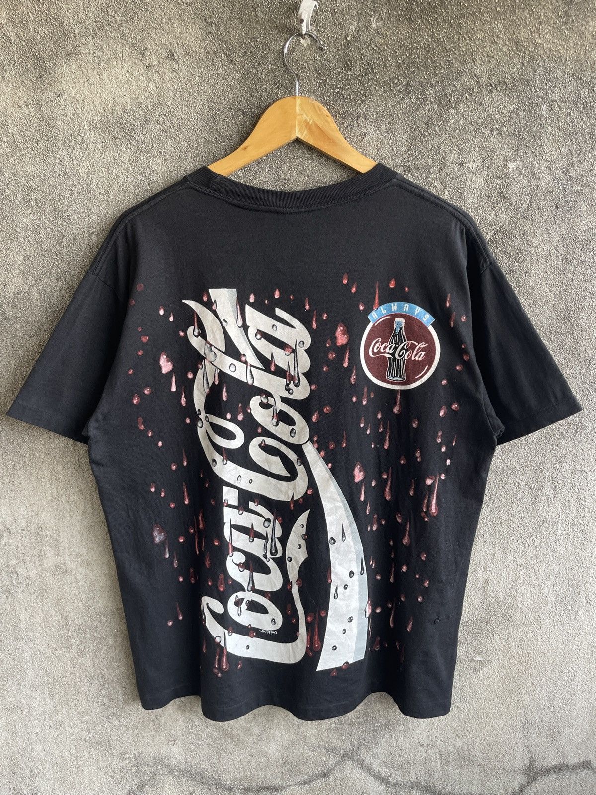 Coca Cola Vintage 90s Thrashed🔥COCA COLA✖️WOODSTOCK🔥AOP Distressed Tee Size US L / EU 52-54 / 3 - 2 Thumbnail