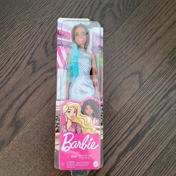 Barbie Glitz Doll Lt Blue Dress Glam Holiday Party Sequins