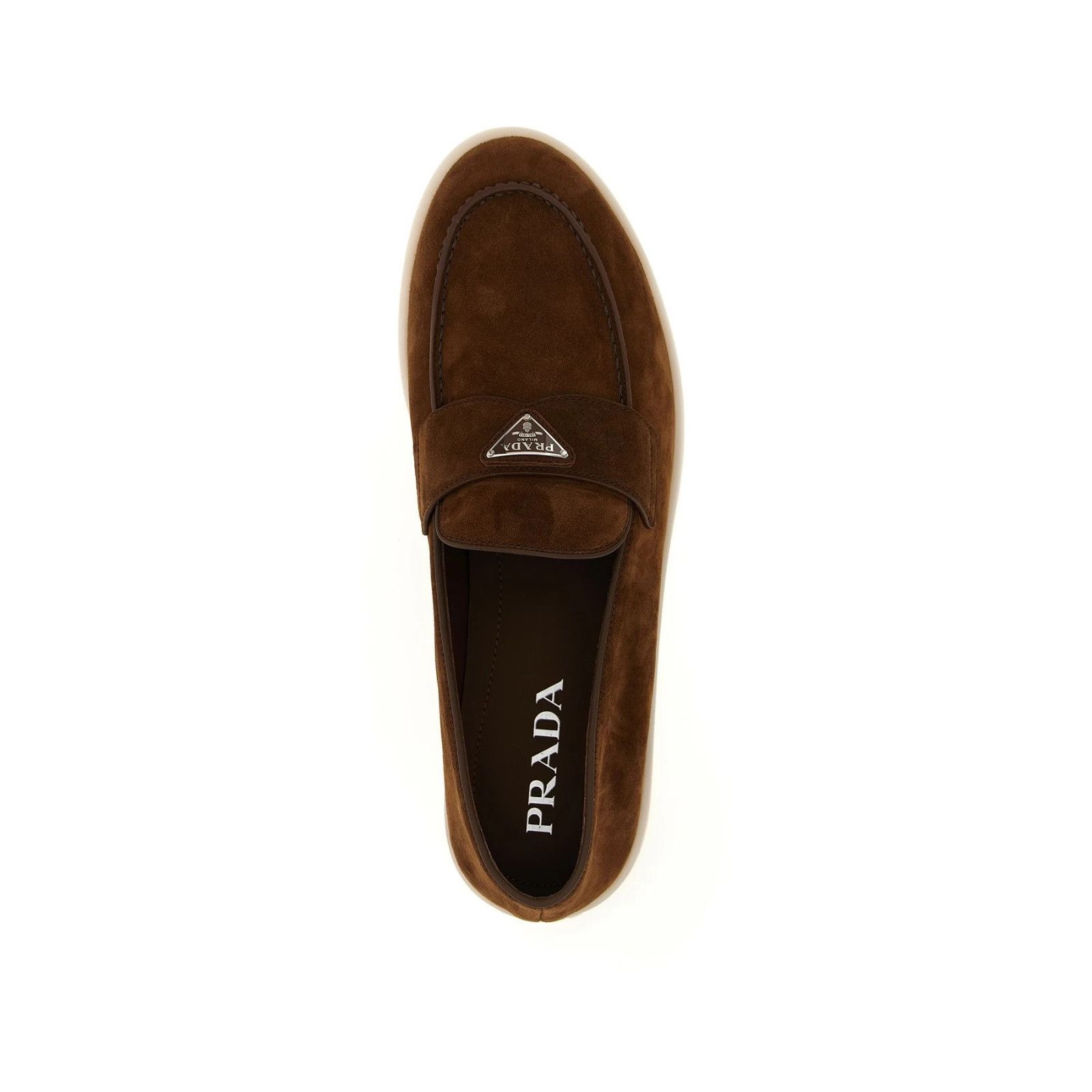 Prada PRADA Cocoa Brown Suede Loafers New & Authentic (Men's size: Size US 10 / EU 43 - 5 Thumbnail