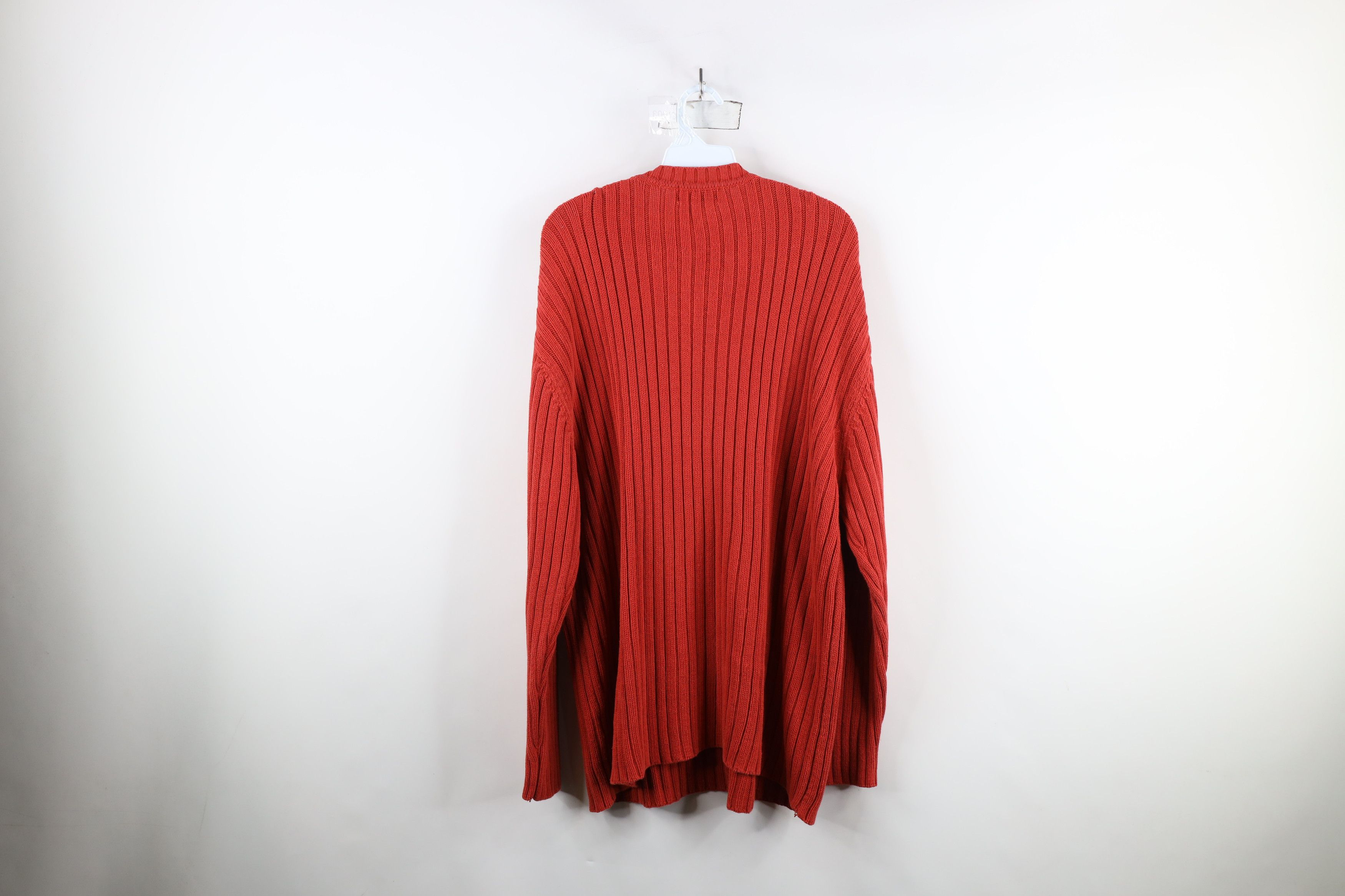 Vintage Vintage 90s Streetwear Cotton Ribbed Knit Sweater Orange Size US XL / EU 56 / 4 - 7 Thumbnail