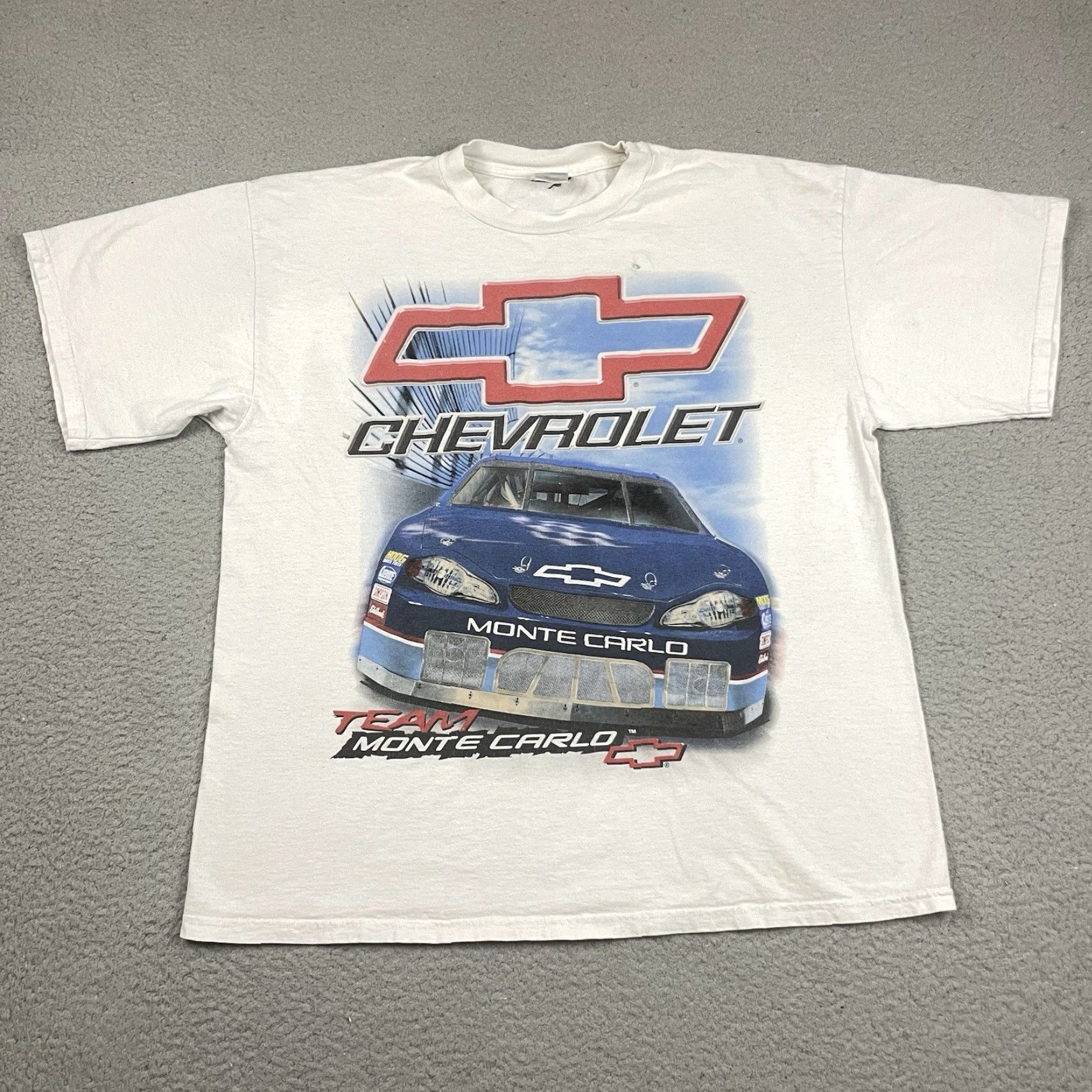NASCAR VINTAGE NASCAR T Shirt Adult 2XL White Chevrolet Racing 2004 Monte Carlo Tour Size US XXL / EU 58 / 5 - 2 Thumbnail