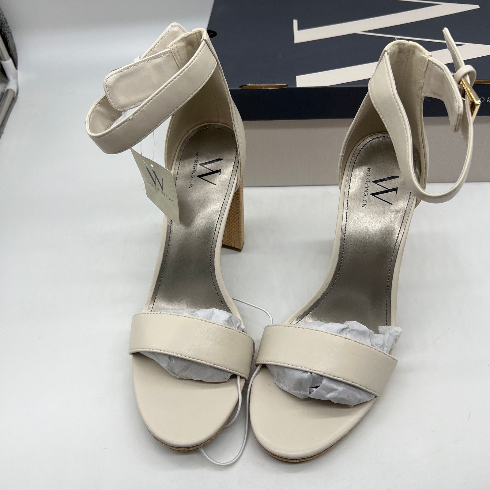 Other Worthington Womens Lynch Heeled Sandals Ivory Size US 10 / IT 40 - 5 Thumbnail