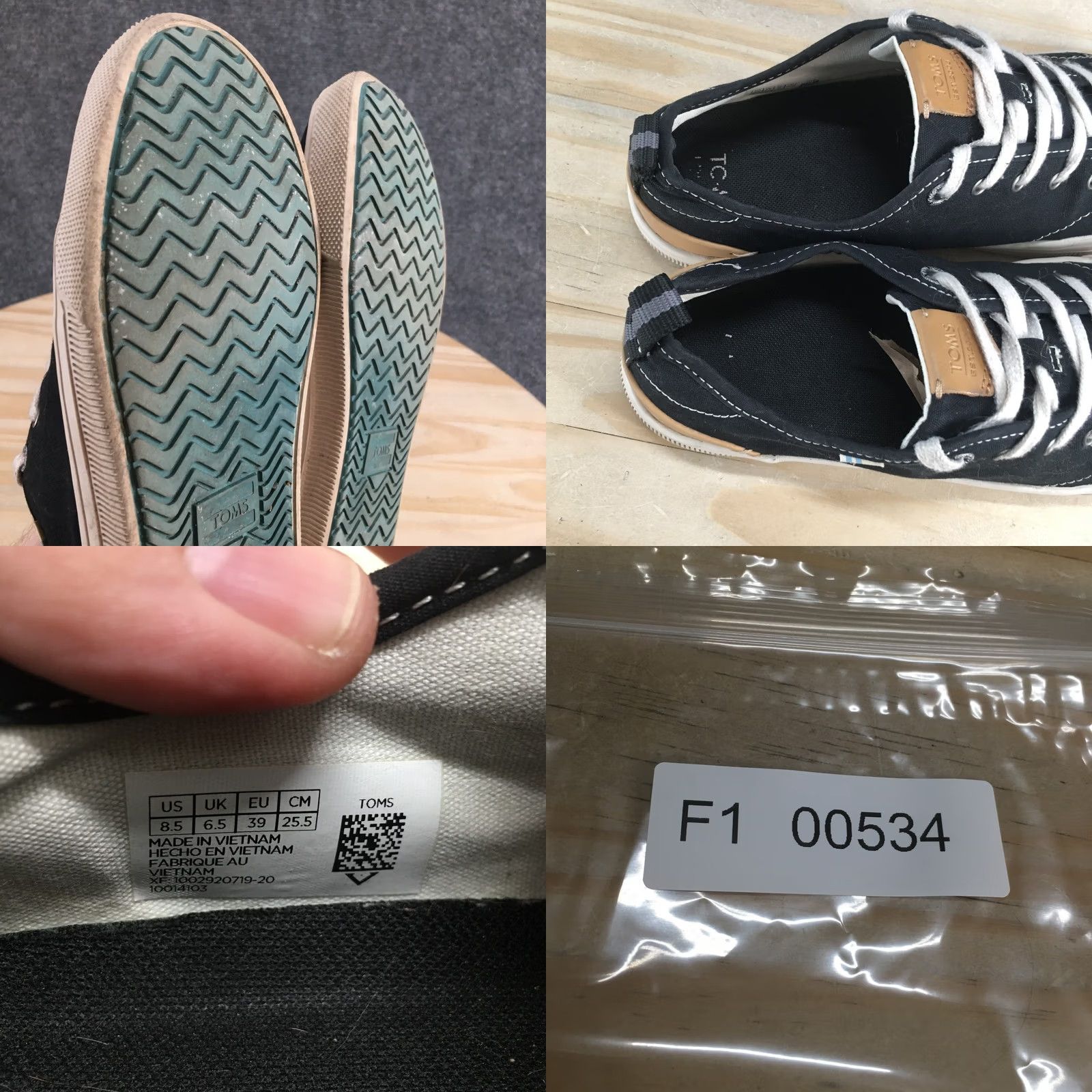 Toms TOMS Sneakers Womens 8.5 Black Trvl Lite Low Top Lace Up Canvas Casual Comfort Size M / US 6-8 / IT 42-44 - 9 Thumbnail