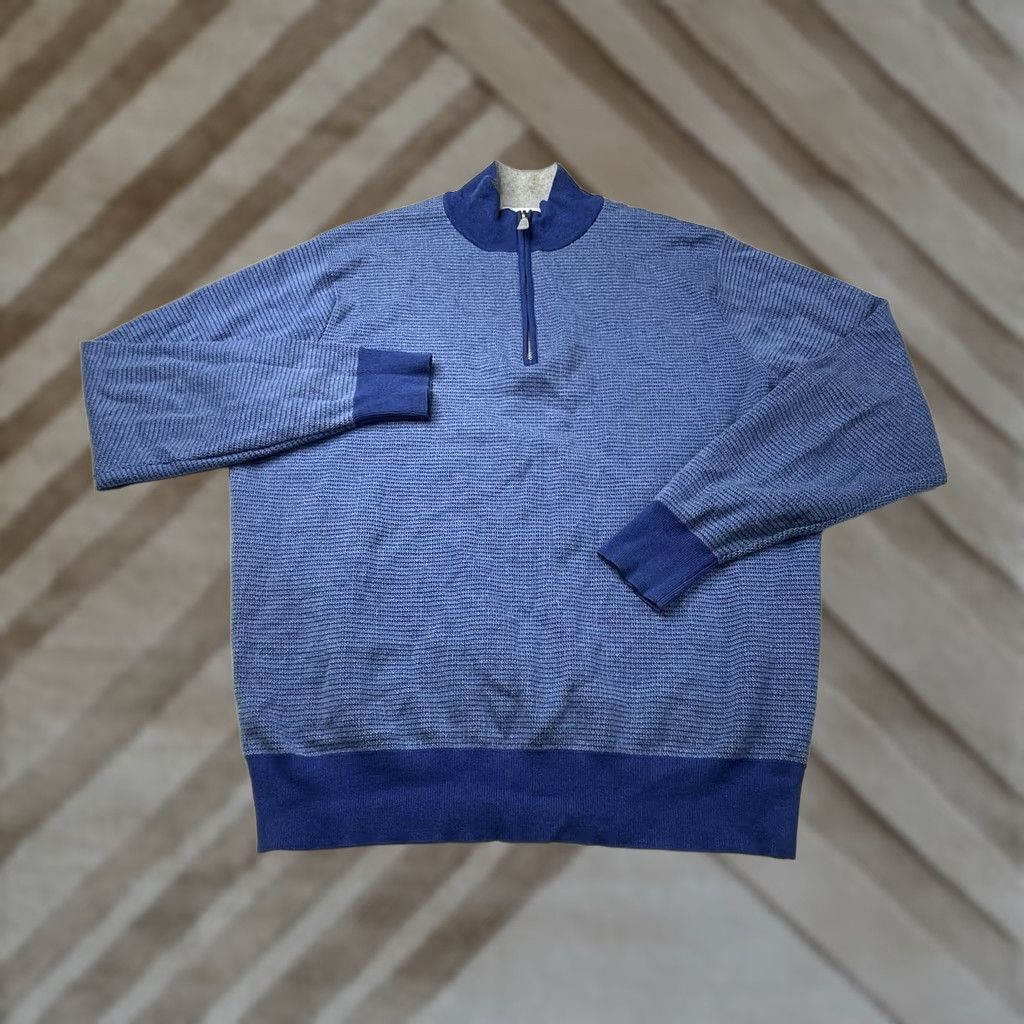 Peter Millar Peter Millar Sweater Pullover 1/4 Zip Mens M Blue Size US M / EU 48-50 / 2 - 1 Thumbnail