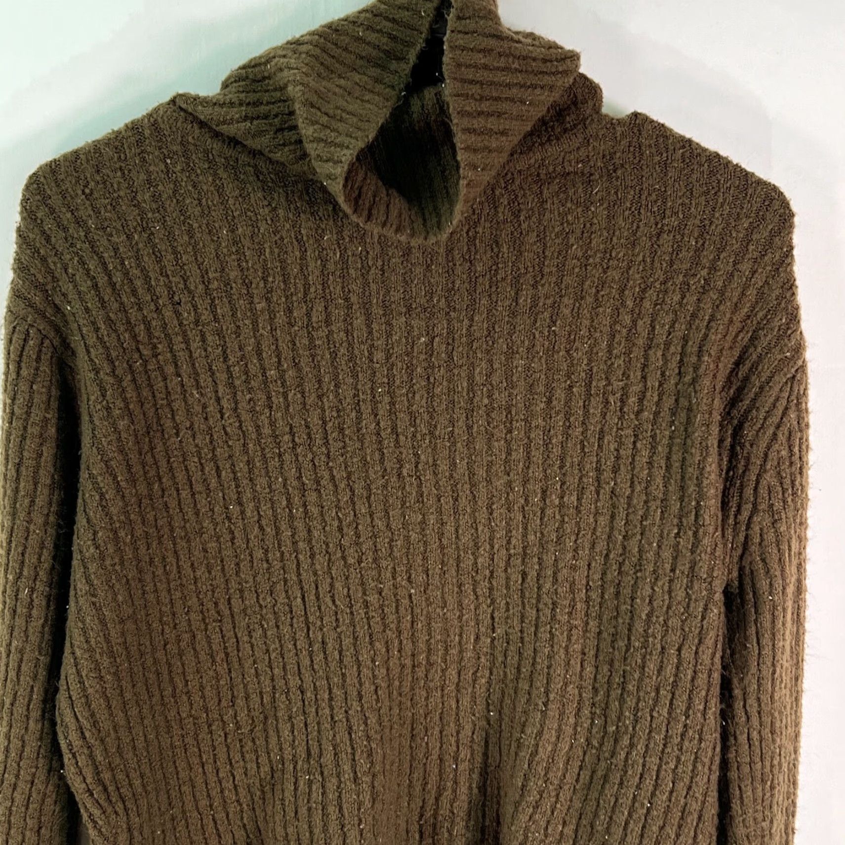 Vintage Say What Turtle Neck Sweater Women Brown L Pullover Knit Long Sleeve Casual Vintage No Size L / US 10 / IT 46 - 3 Thumbnail