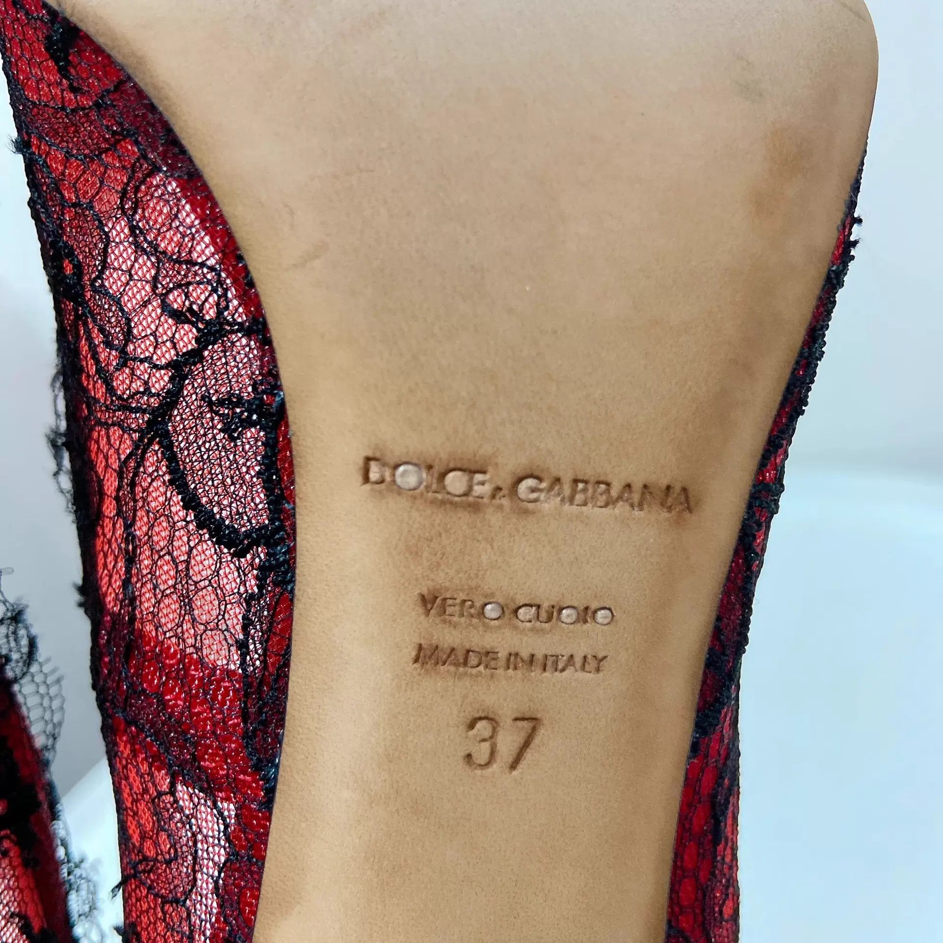 Dolce & Gabbana Dolce&Gabbana red lace high heels size 37 Size US 6.5 / IT 36.5 - 6 Thumbnail