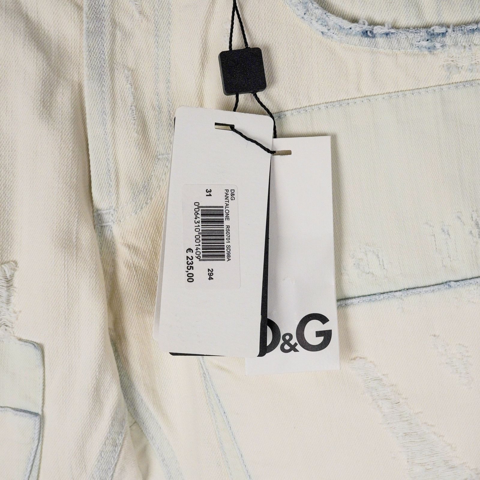 Dolce & Gabbana Dolce Gabbana White Distressed Patchwork Denim Pants Jeans Size US 31 - 11 Thumbnail