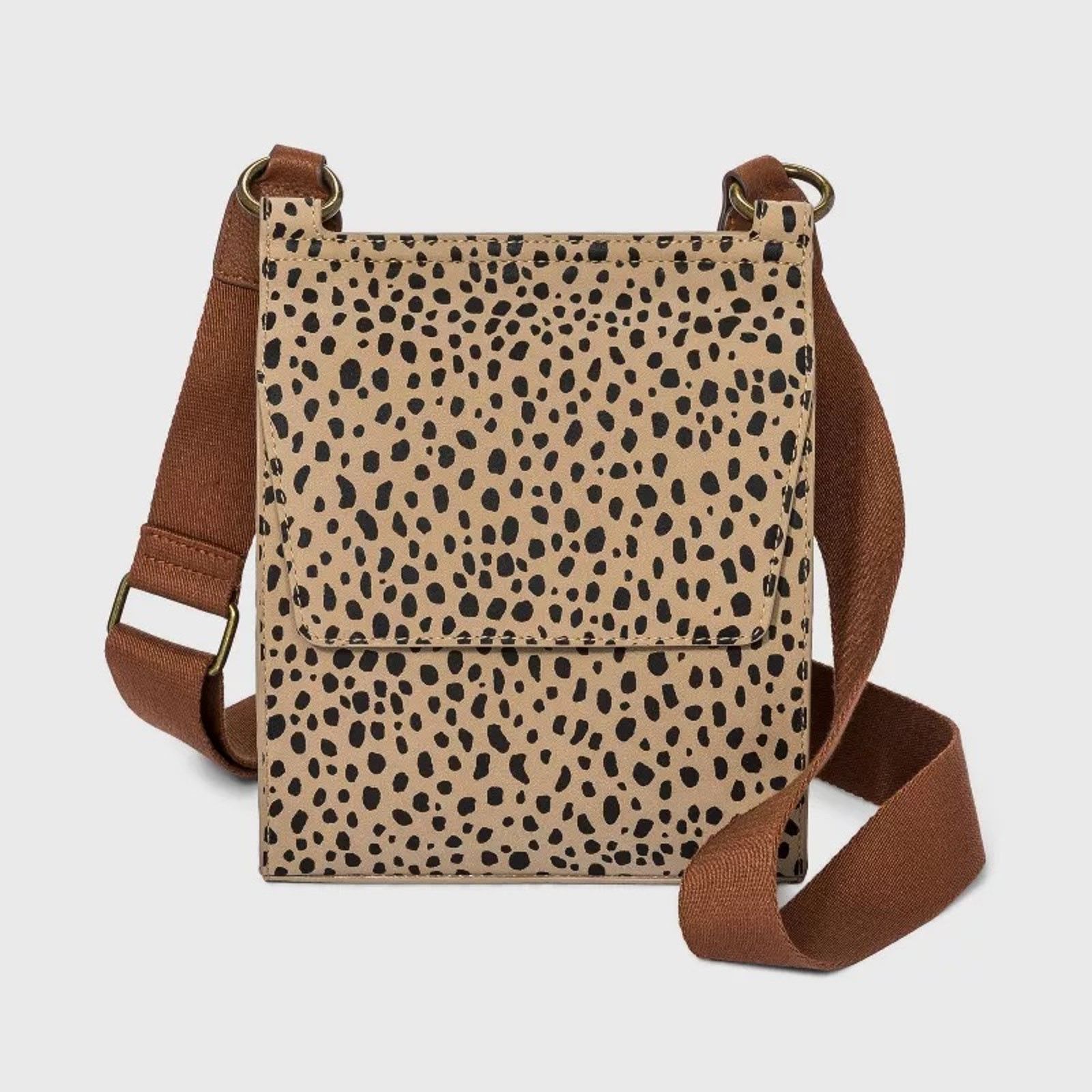 Target Basics Universal Thread Leopard Print Crossbody Bag Size ONE SIZE - 1 Thumbnail