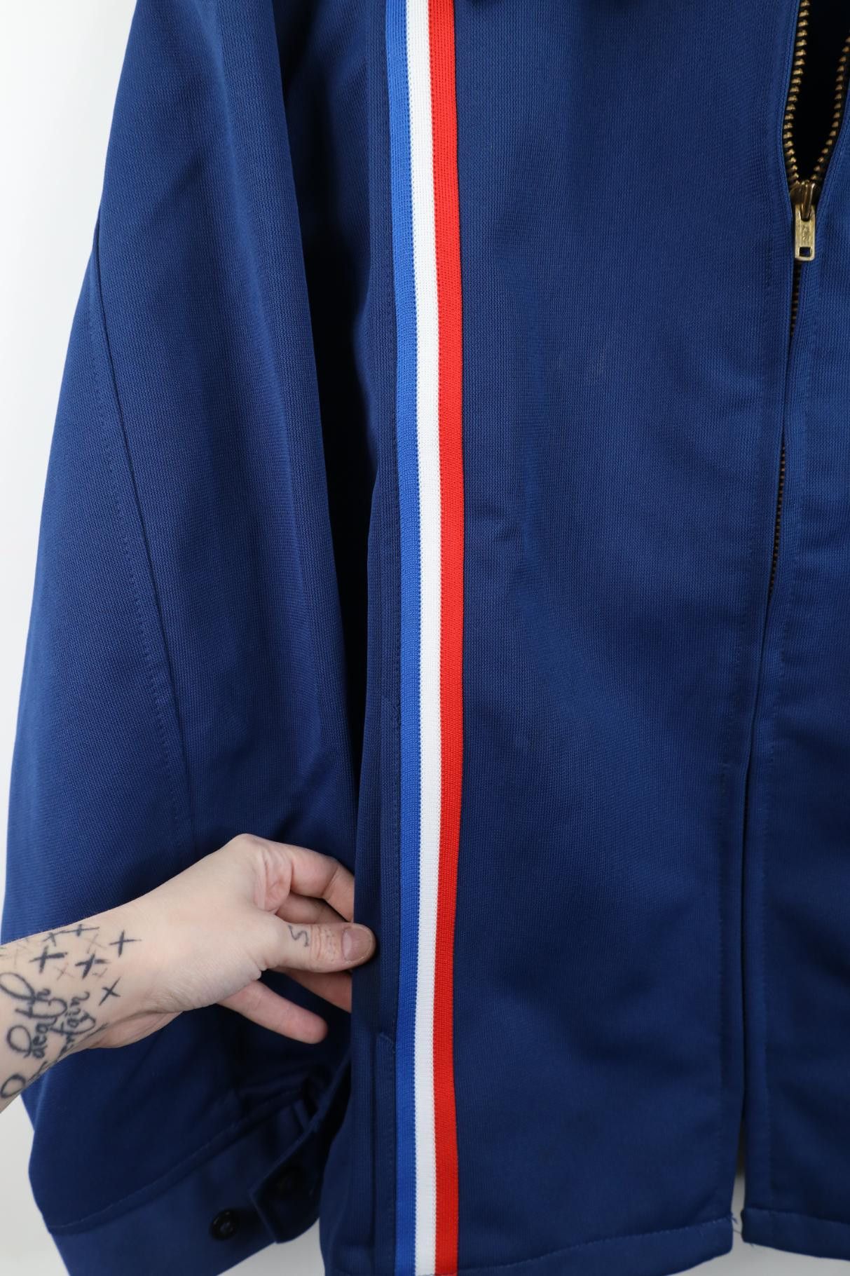 Vintage Vintage 70s Streetwear Back Knit Bomber Jacket Blue USA Size US XXL / EU 58 / 5 - 4 Thumbnail