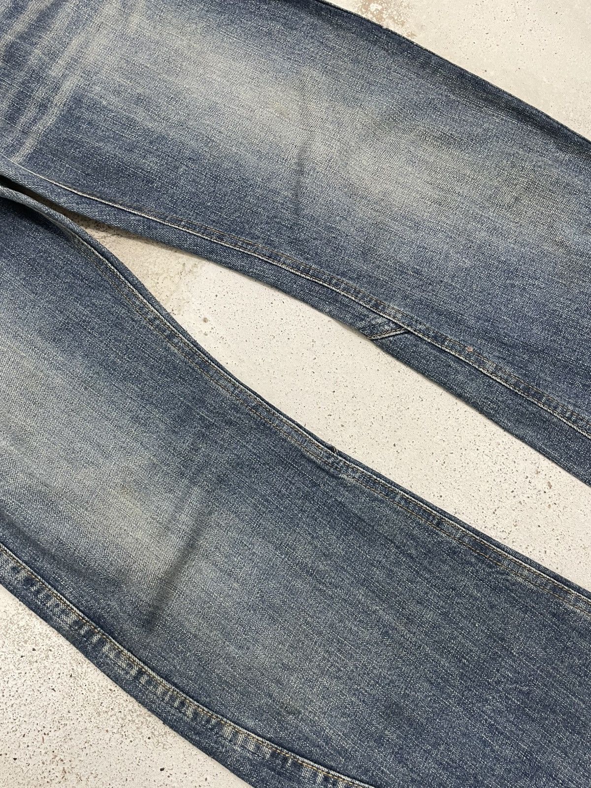 Japanese Brand Heart Jeans Buckle Back Fold Denim Whisker Size US 29 - 5 Thumbnail