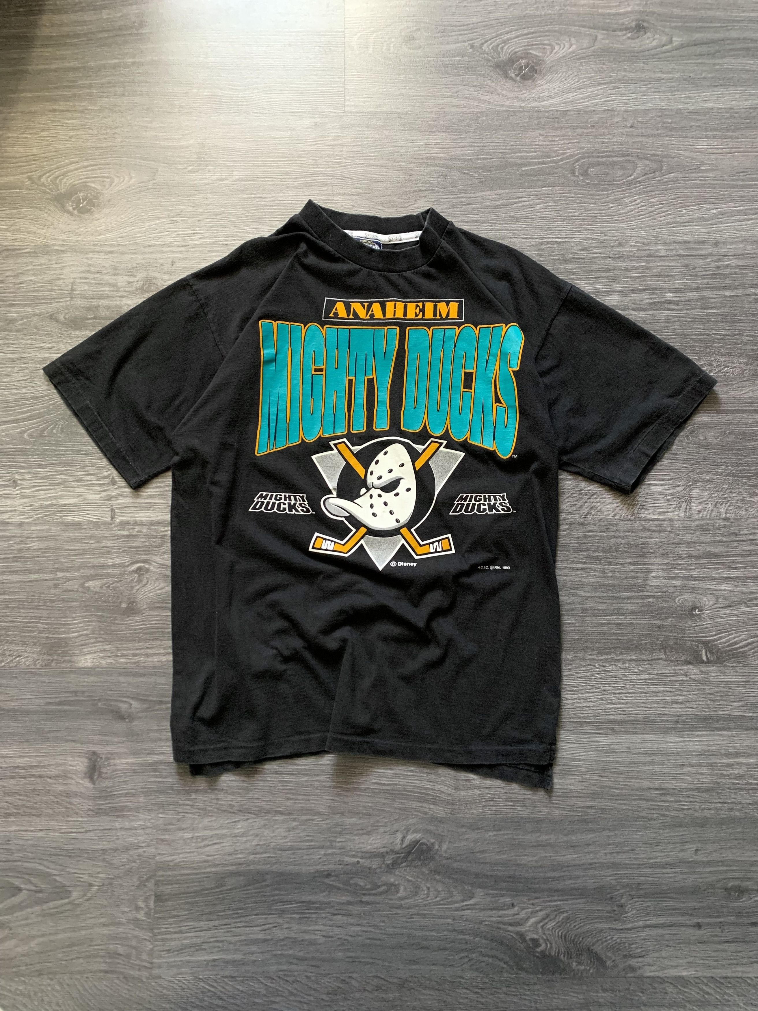 Anaheim Mighty Ducks Vintage 90's Starter Made In USA Big Logo store T-Shirt Large/XL