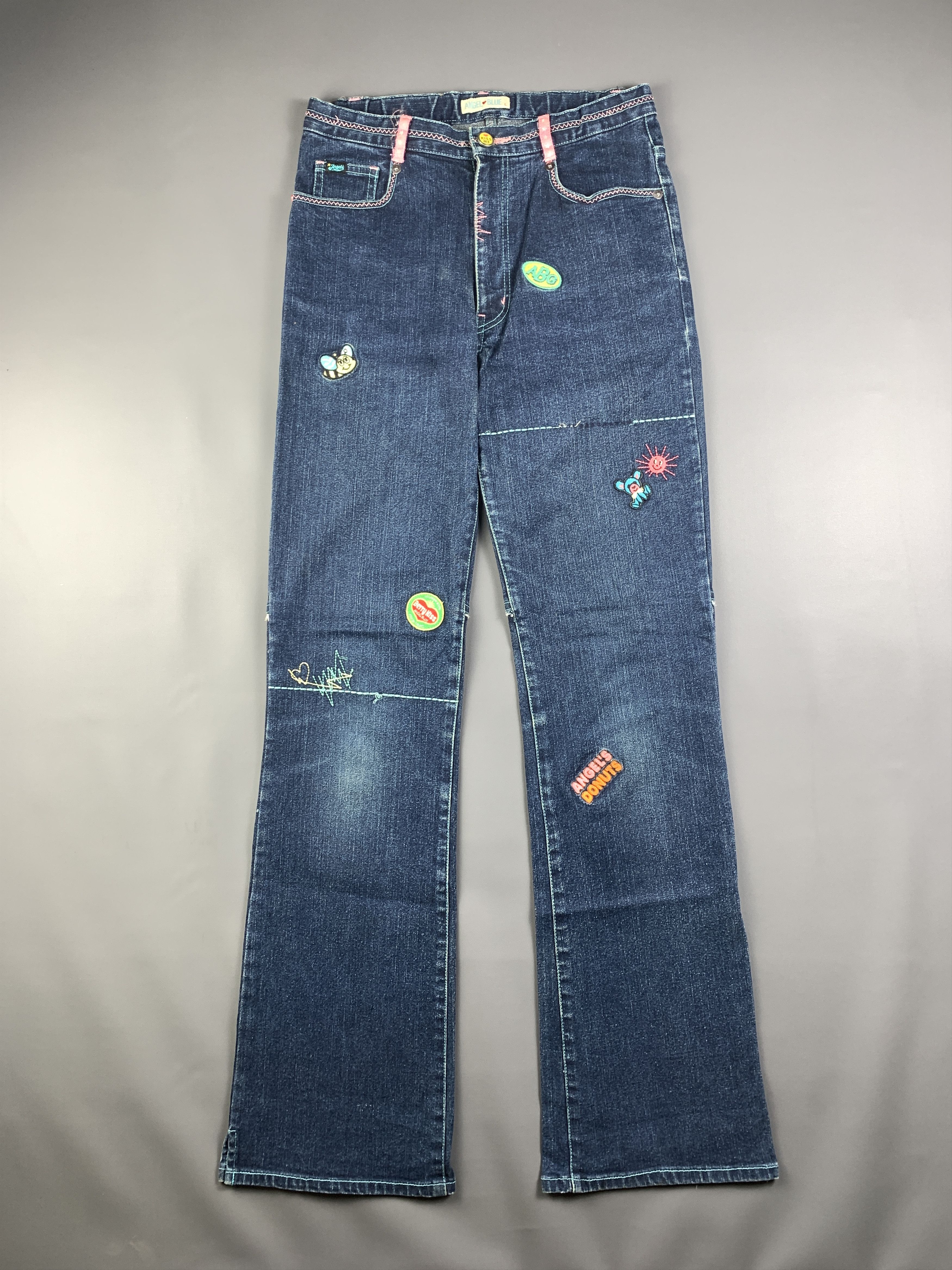 Angel Blue Angel Blue Indigo Cute Patches Bootcut Jeans (28) Size 28" / US 6 / IT 42 - 1 Thumbnail