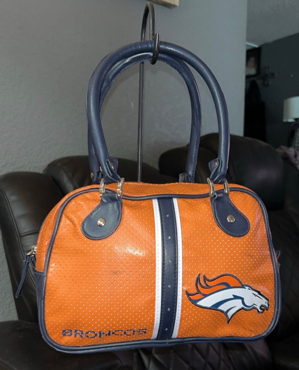 The Unbranded Brand Satchel One Size Orange Navy Denver Broncos Size ONE SIZE - 1 Thumbnail