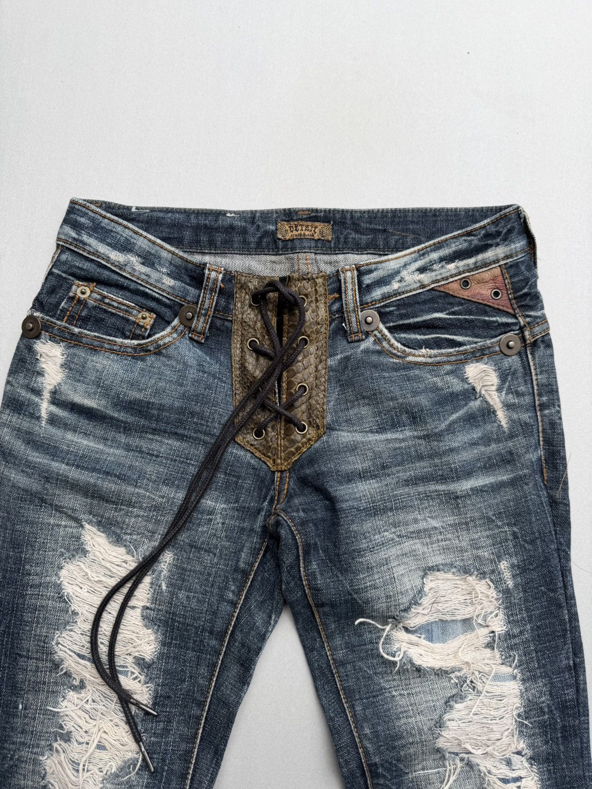Japanese Brand Detroit lace up flare jeans Size US 26 / EU 42 - 2 Thumbnail