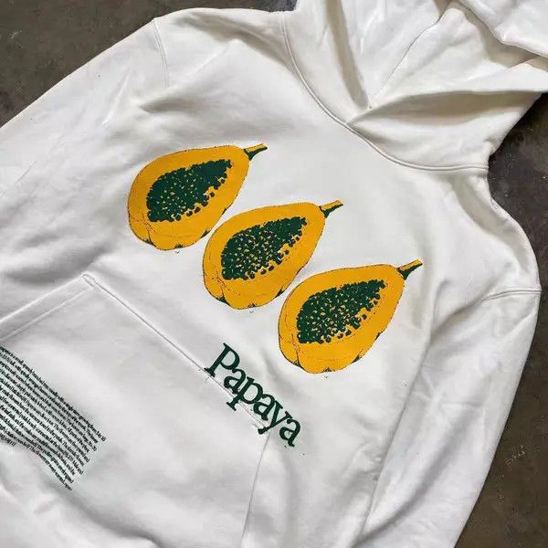 Japanese Brand VIBE White retro papaya print sweatshirt Size US L / EU 52-54 / 3 - 4 Thumbnail