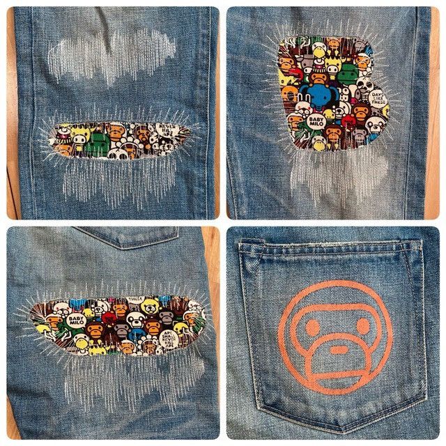 Bape BAPE MILO Animal Safari Damaged Denim Pants APE NIGO ★size M Size US 32 / EU 48 - 4 Thumbnail