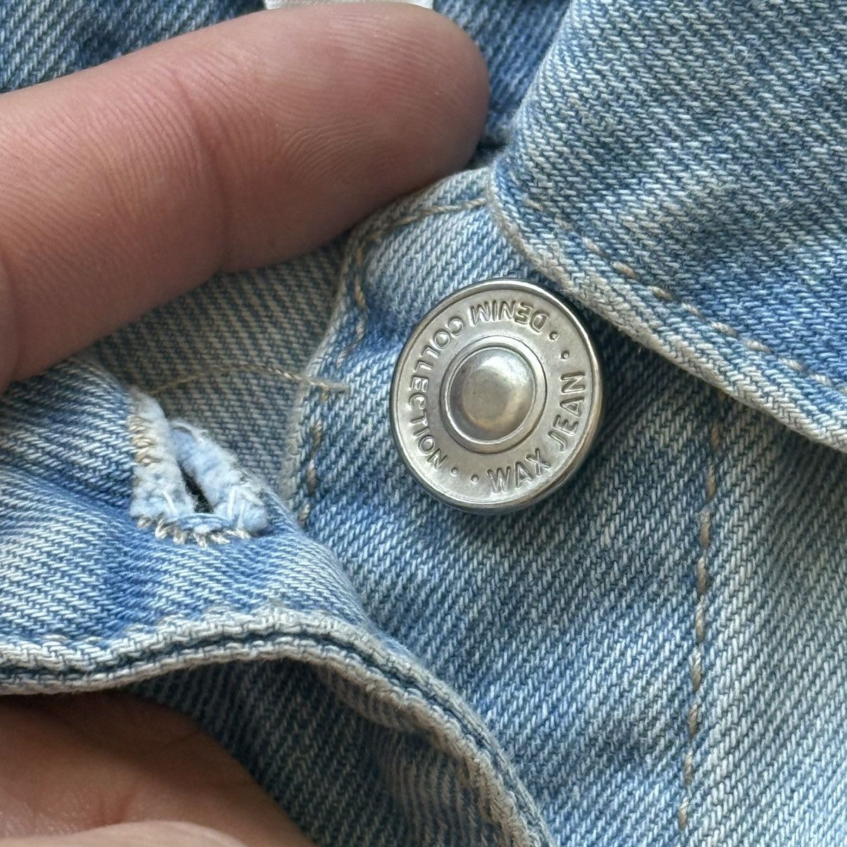 Other Wax Jean Blue Distressed Denim Jacket – Size L – 100% Cotton Size L / US 10 / IT 46 - 6 Thumbnail