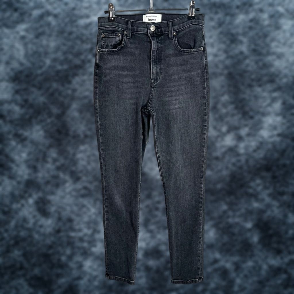 Reformation Reformation Jeans Womens 27 High Skinny Crop Organic Cotton Blend Denim Gray 27 Inseam 27 Rise High Adult Womens Skinny Jeans Size 27" / US 4 / IT 40 - 1 Thumbnail