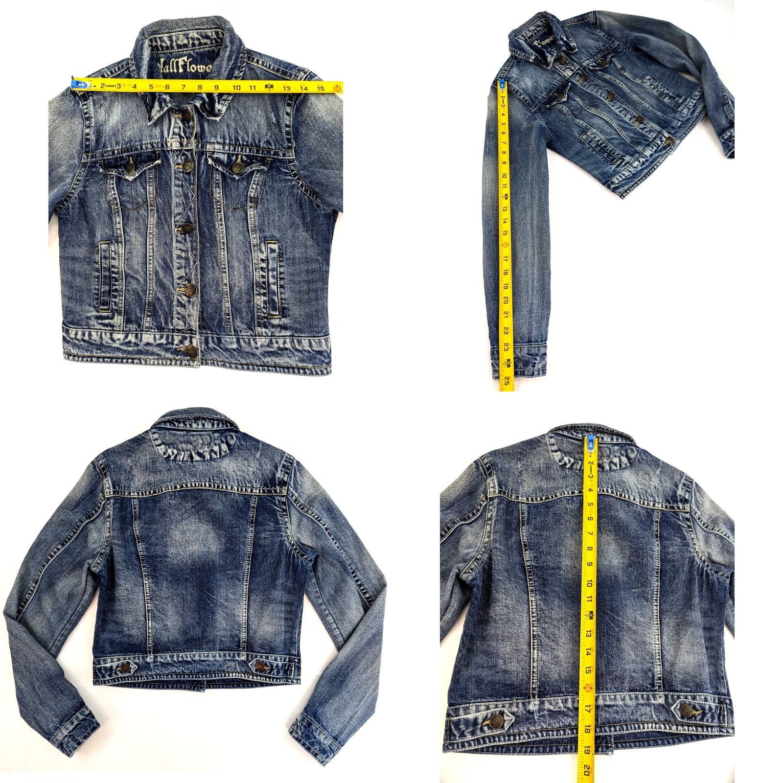 Vintage Wallflower Jeans Wallflower Classic Denim Jean Jacket Women M Blue Long Sleeve Distressed Casual Jacket/Coat Size M / US 6-8 / IT 42-44 - 9 Thumbnail