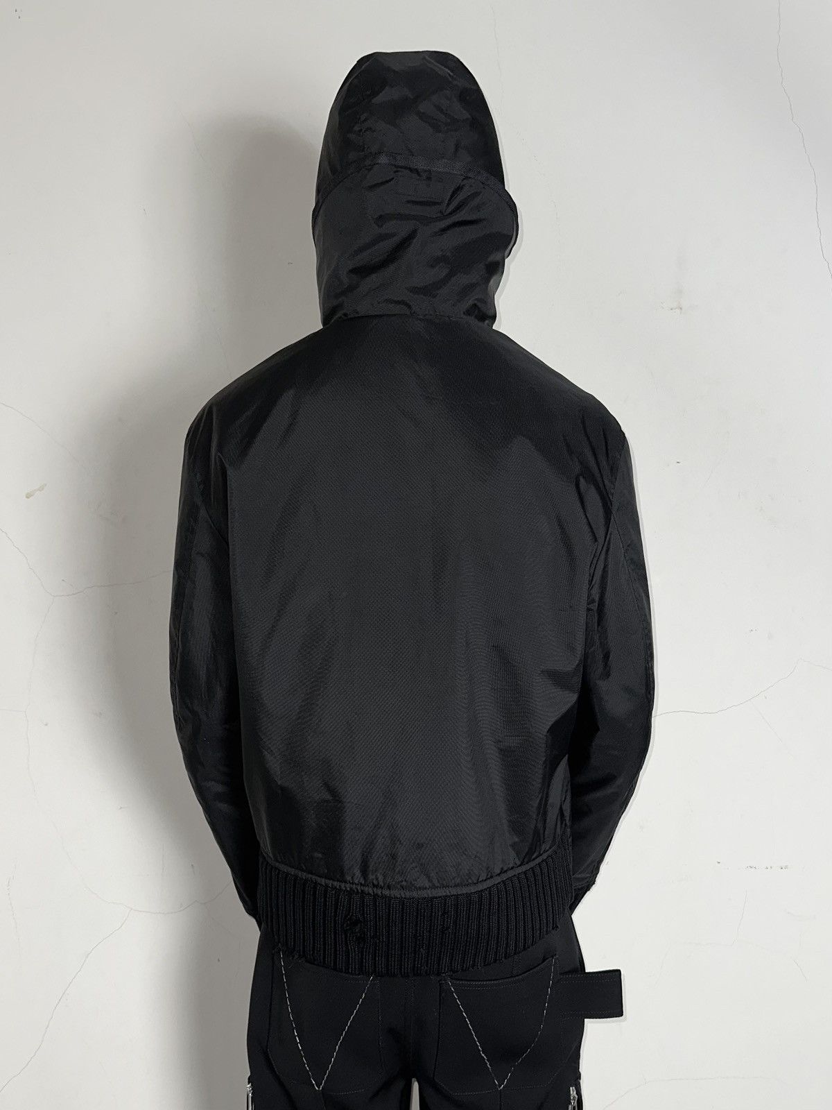 Miu Miu FW1999 Nylon Ribbed Wool Hooded Tech Jacket Size US M / EU 48-50 / 2 - 10 Thumbnail