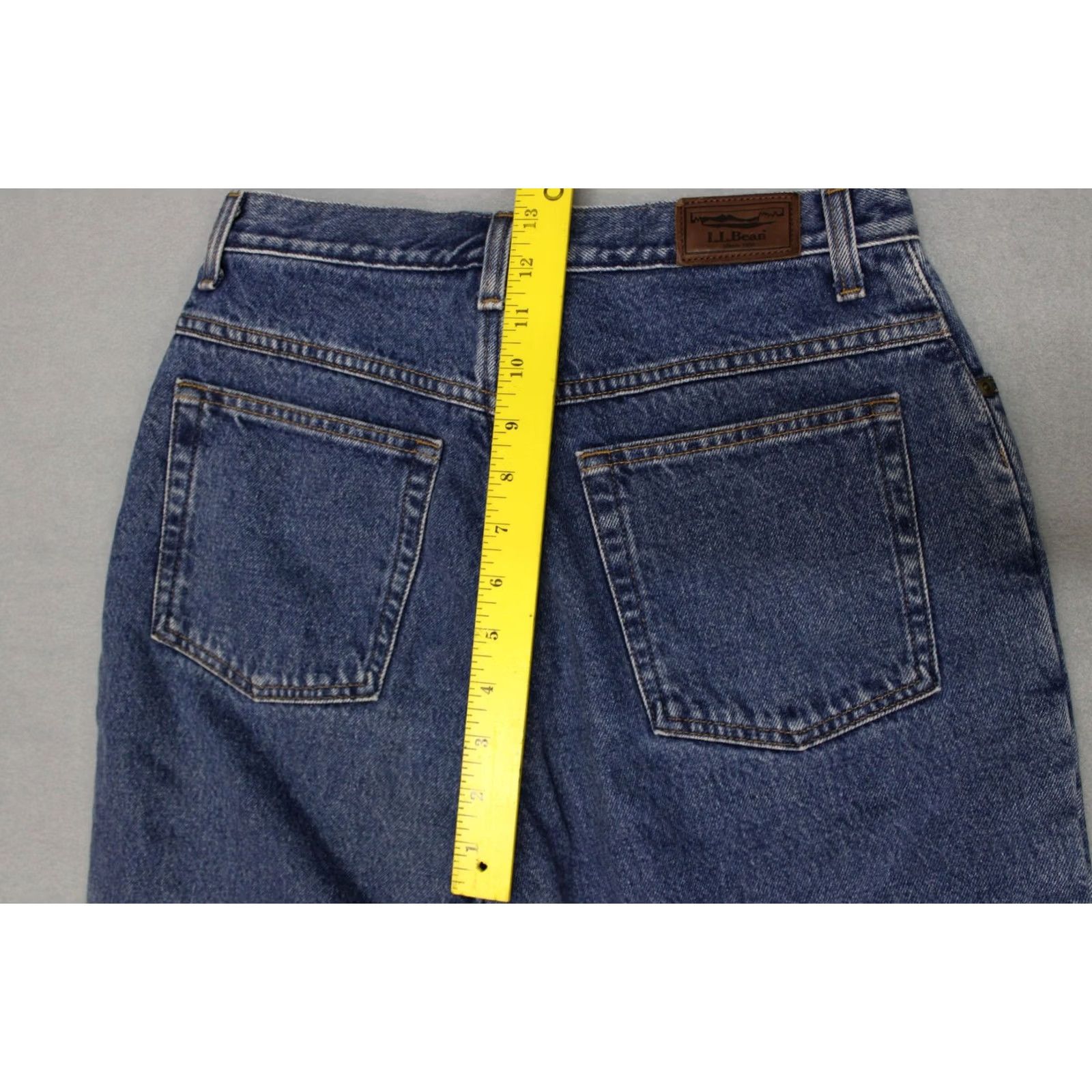 Vintage LL Bean Jeans Womens 10 Petite Relaxed Fit Flannel Lined Pants Blue Solid Denim Size 32" / US 10 / IT 46 - 7 Thumbnail