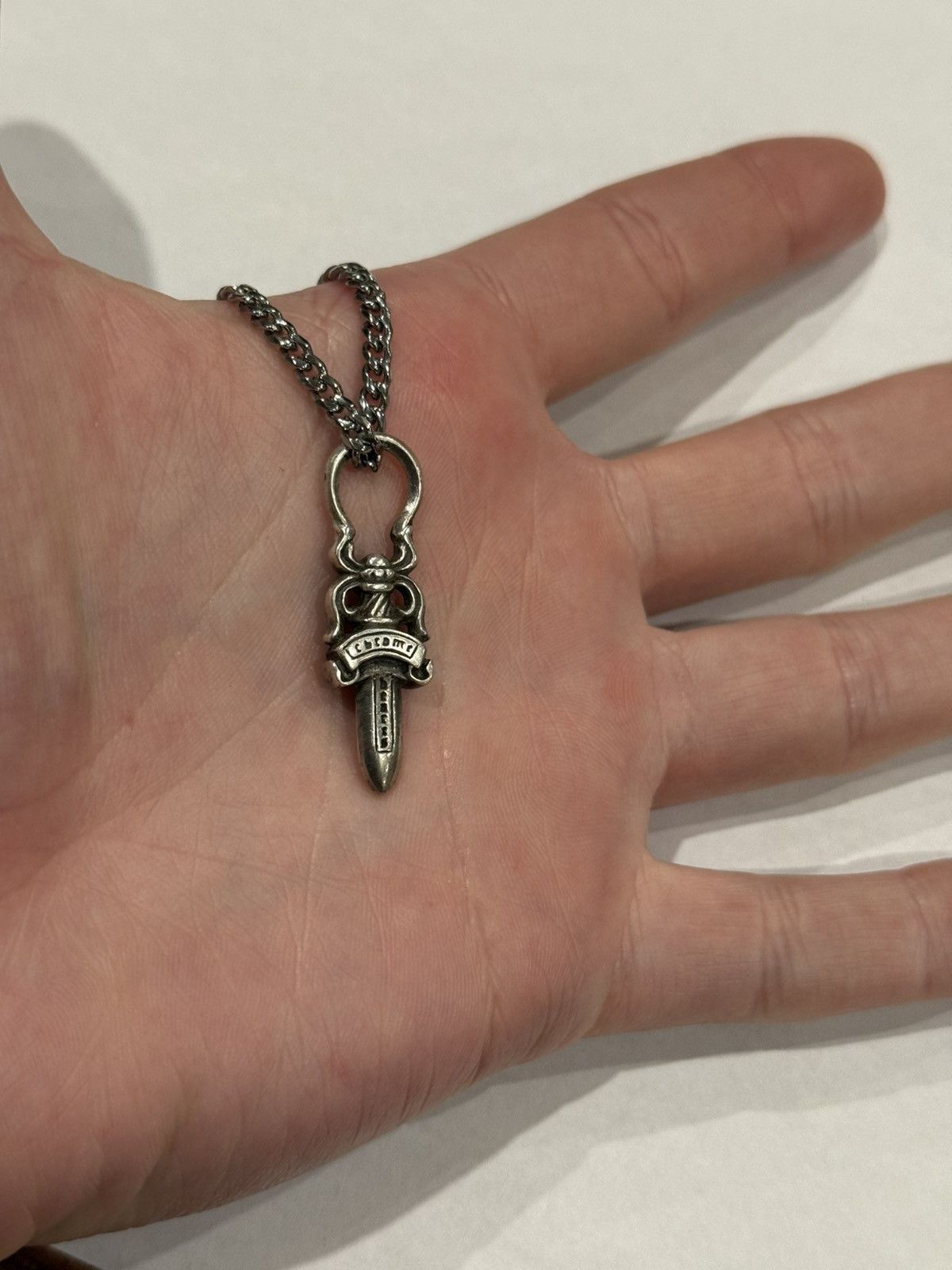 Chrome Hearts Chrome Hearts Dagger Pendant Cuban Link Chain Necklace 925 Size ONE SIZE - 3 Thumbnail