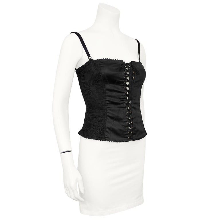 Dolce & Gabbana Dolce & Gabbana Vintage Black Bustier Corset Lace Top (XS/S) Size S / US 4 / IT 40 - 1 Thumbnail