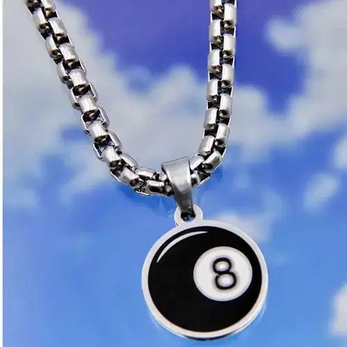 Jewelry × Vintage 8 Ball Chain 2000s Y2K Punk Chrome Silver Billiards Eight Size ONE SIZE - 2 Thumbnail