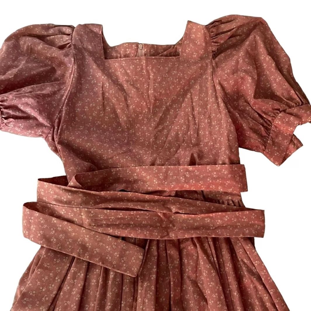 Vintage VINTAGE 1980's 1990's Dress Pink Floral Dress M Cotton Dress Size 4XL / US 24-26 - 2 Thumbnail