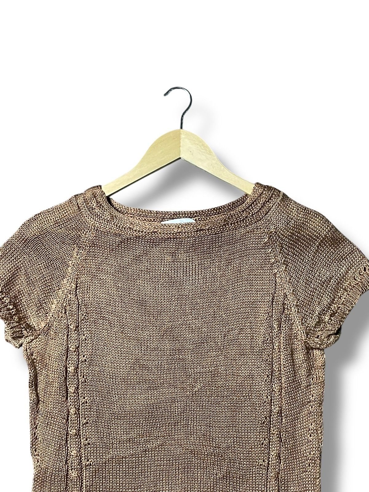 Hanae Mori × Japanese Brand × Vintage Hanae Mori Knitted Crop Top (43) Size XS / US 0-2 / IT 36-38 - 2 Thumbnail