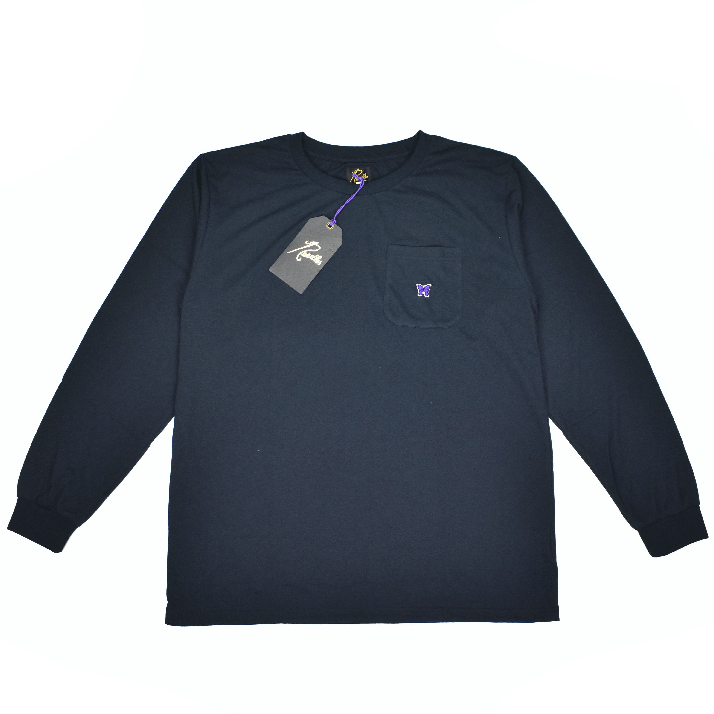 Needles Needles Navy Blue Logo Embroidered L/S T-Shirt NWT Size US M / EU 48-50 / 2 - 1 Preview