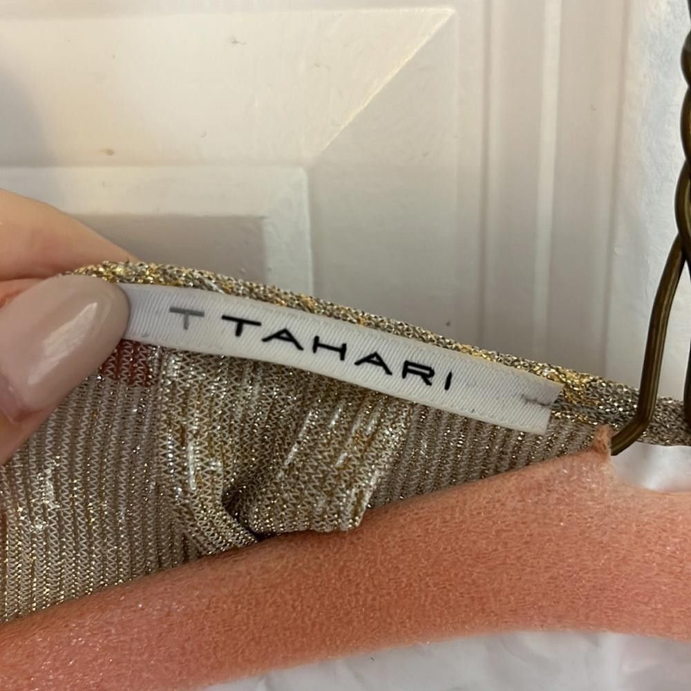 Designer Tahari gold glitter top - used Size S / US 4 / IT 40 - 5 Thumbnail