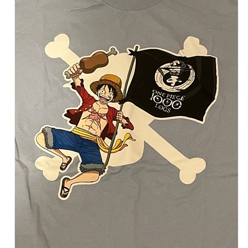 One Piece One Piece Luffy 1000 Logs Flag T-Shirt - Blue - M Size US M / EU 48-50 / 2 - 3 Thumbnail