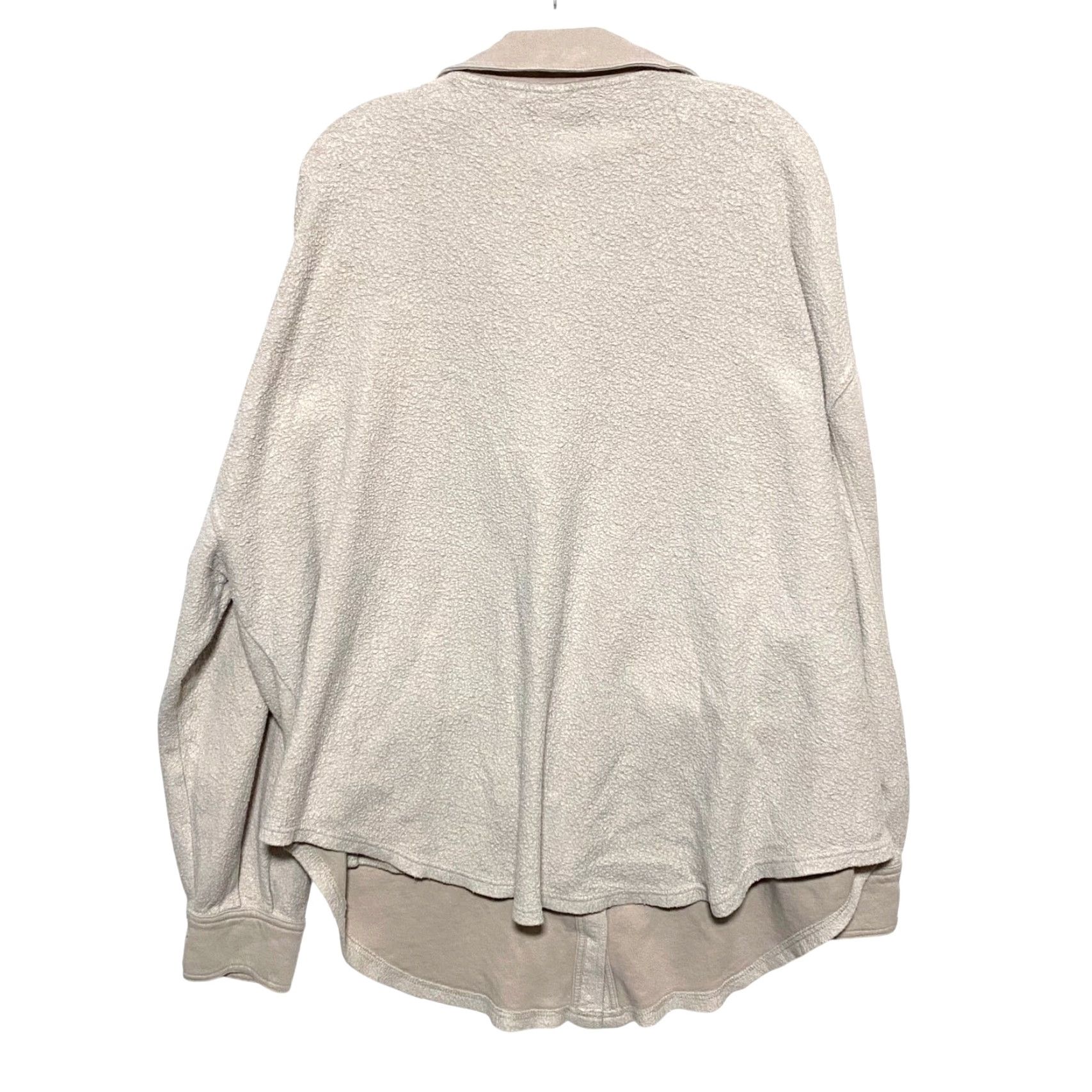 Pacsun PacSun Homecoming Button Down Fleece Fuzzy Shacket Oversized Jacket Womens M L Beige Cotton Blend Shacket Jacket Women M L Size M / US 6-8 / IT 42-44 - 3 Thumbnail
