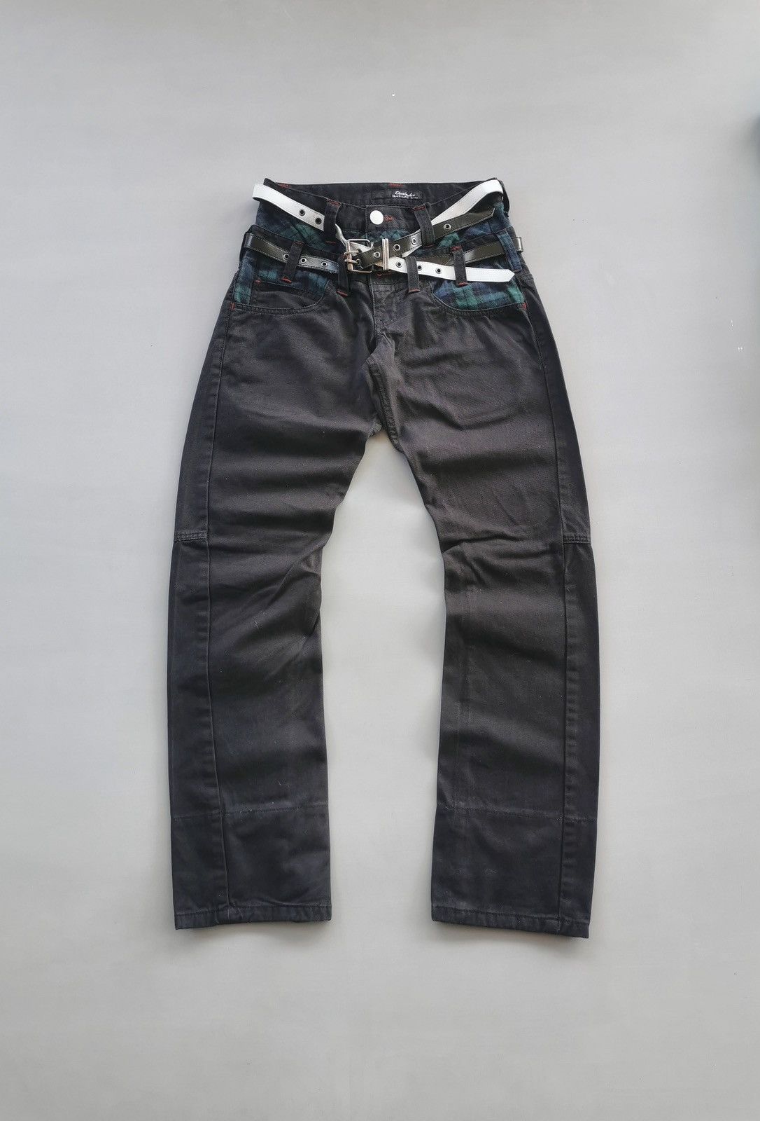 Le Grande Bleu (L.G.B.) Dominate Belt Double Waist Denim Jeans Size US 28 / EU 44 - 3 Thumbnail