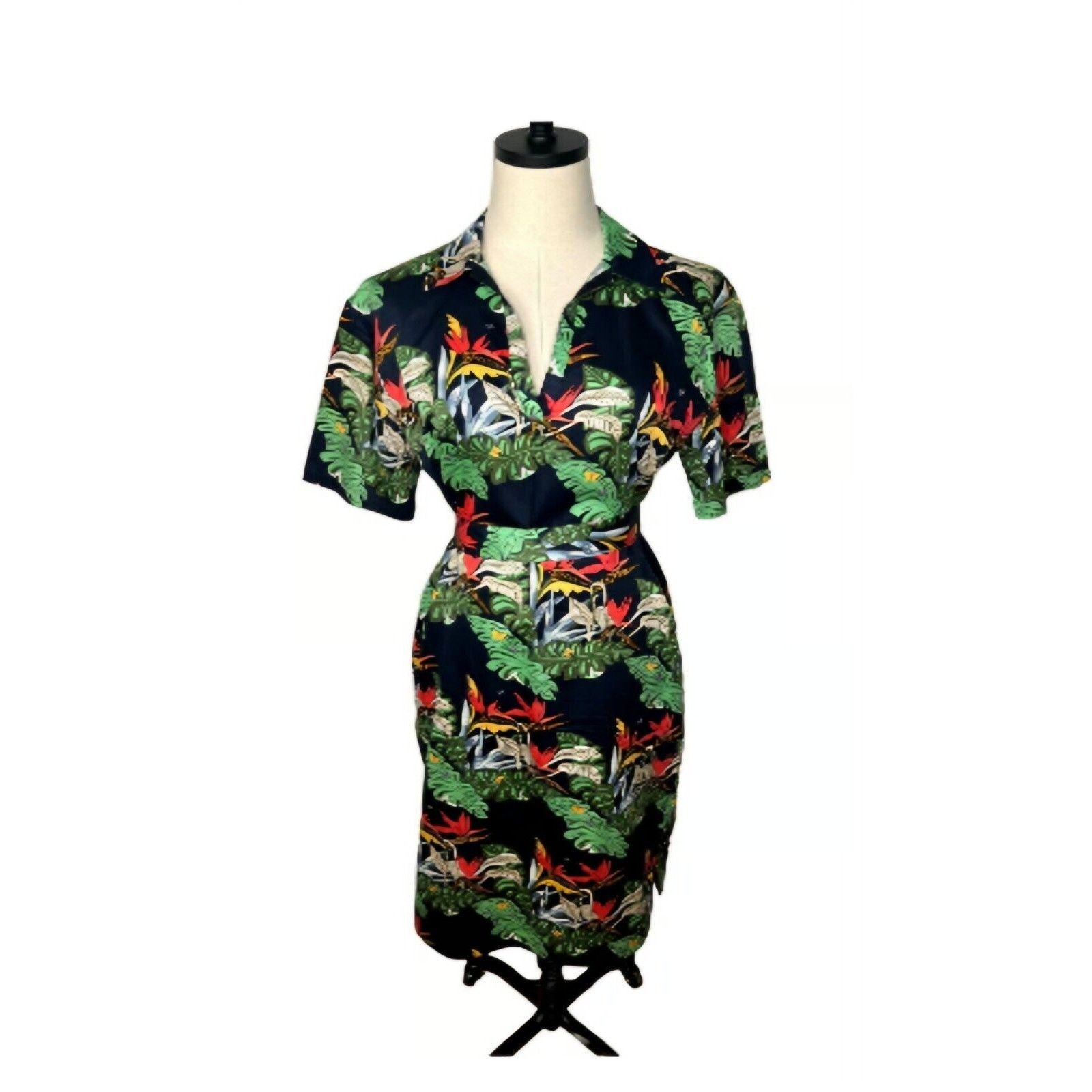 Brooks Brothers Brooks Brothers Blue Floral Dress, V-Neck, Pockets, Sz 2 Size XS / US 0-2 / IT 36-38 - 2 Thumbnail