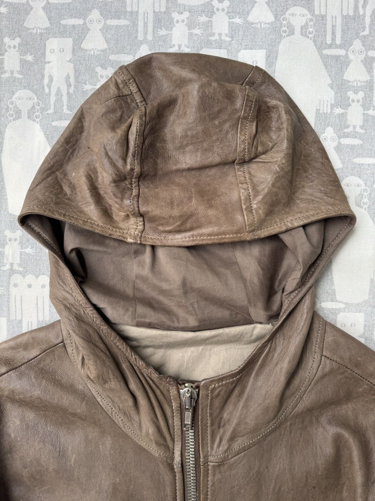 Rick Owens Rick Owens AW07 Hammered Lamb Hooded Leather Jacket Size US L / EU 52-54 / 3 - 2 Thumbnail