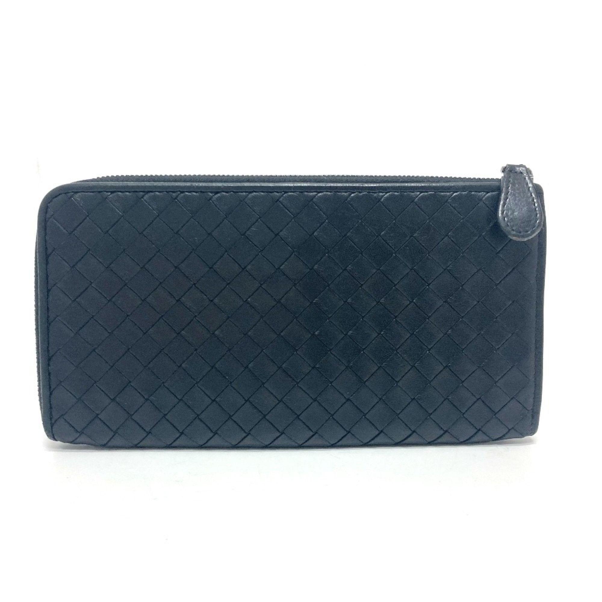 Bottega Veneta BOTTEGA VENETA 114076 Intrecciato Long Wallet L-Shaped Leather Men's Black Size ONE SIZE - 1 Thumbnail