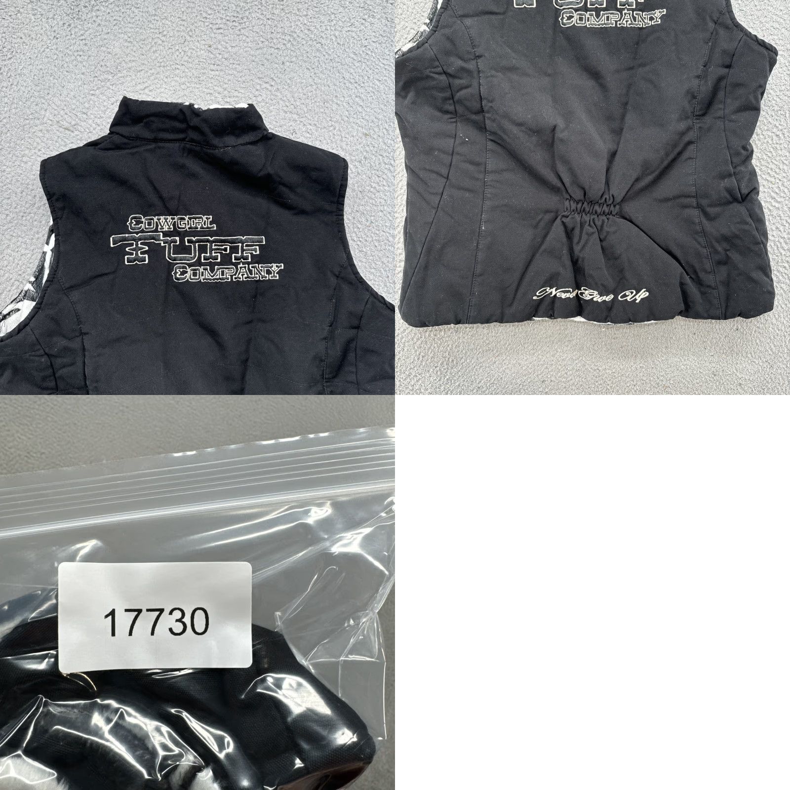 Vintage Cowgirl Tuff Western Vest Reversible Zebra Fleece Black Canvas Size Large Women Sleeveless Zip Pockets Logo Size L / US 10 / IT 46 - 9 Thumbnail