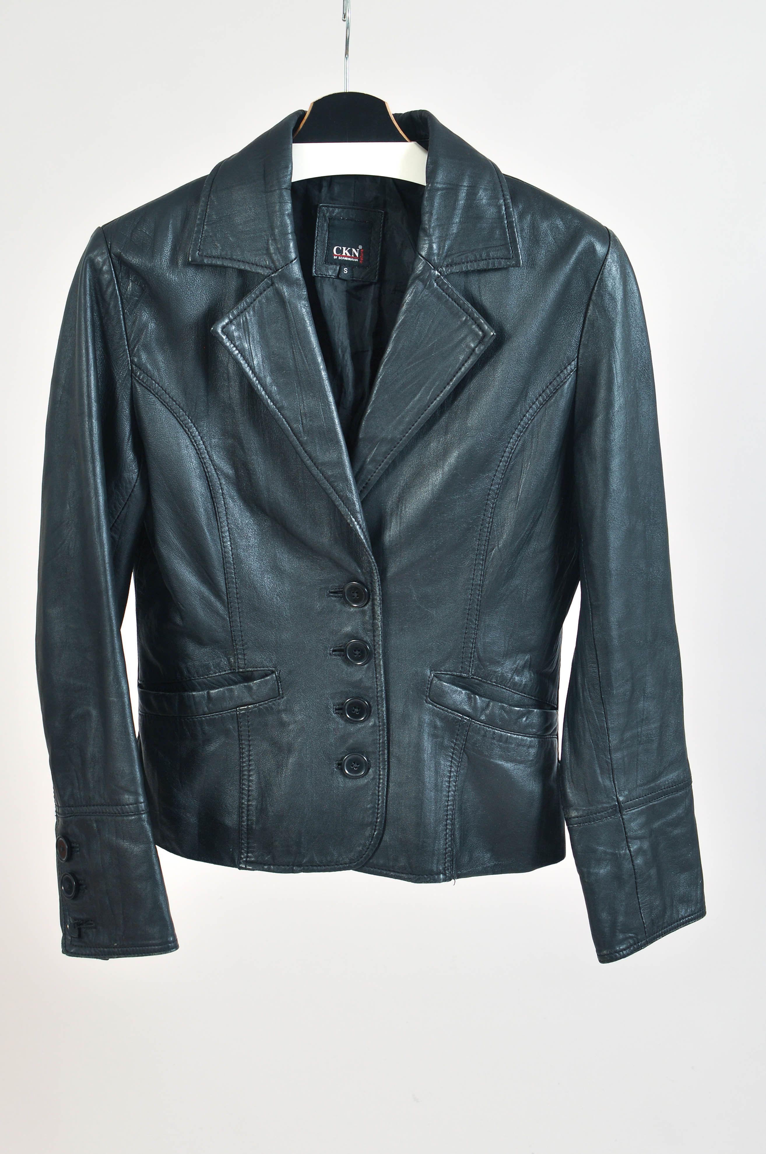 Vintage Vintage 00s real leather blazer jacket Size S / US 4 / IT 40 - 1 Thumbnail