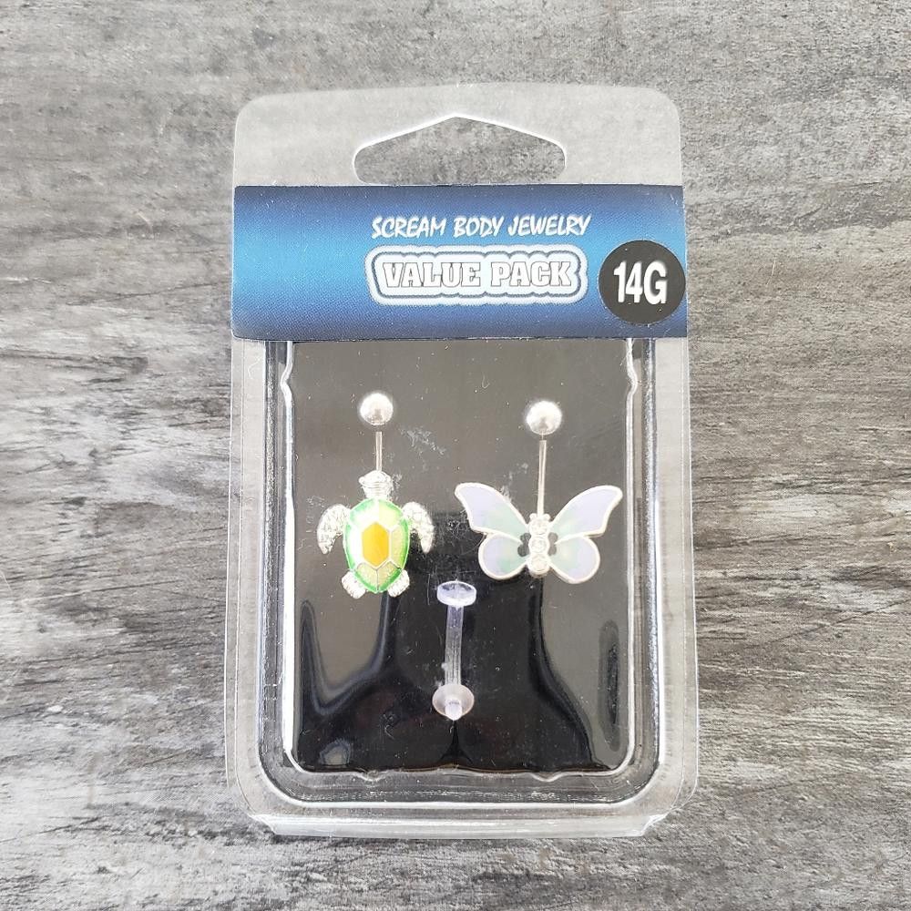 Designer Sea Turtle & Butterfly Complimentary Navel Ring Size ONE SIZE - 1 Preview