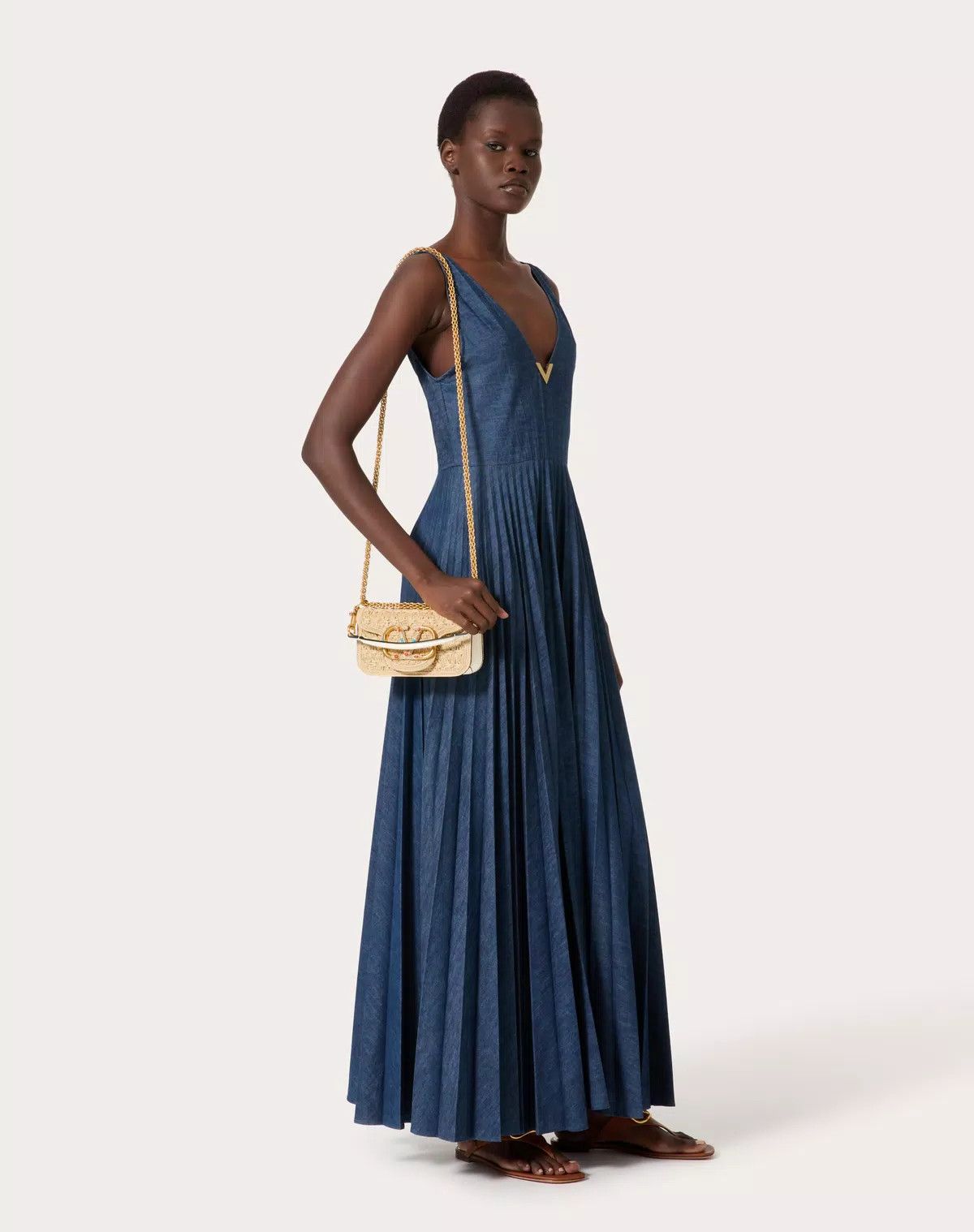 Valentino oc11z0725 Size:OS/Locò Raffia Shoulder Bag in Beige Size ONE SIZE - 8 Thumbnail