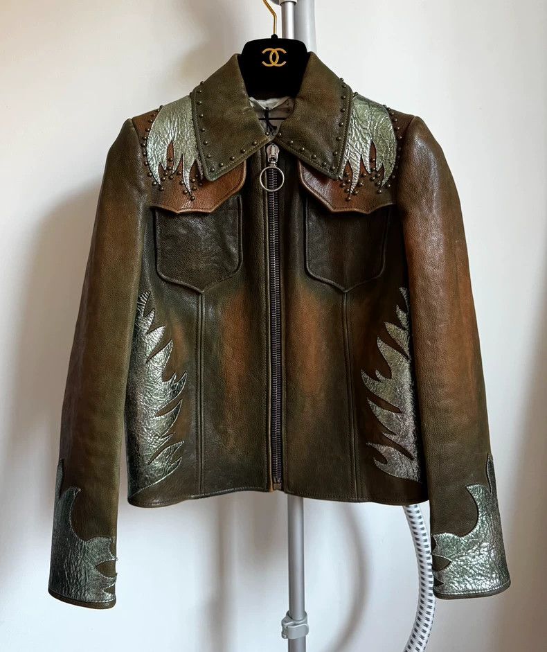Gucci Gucci Stitched to make old leather jackets 2504-Nextarrow Size US XXS / EU 40 - 1 Thumbnail