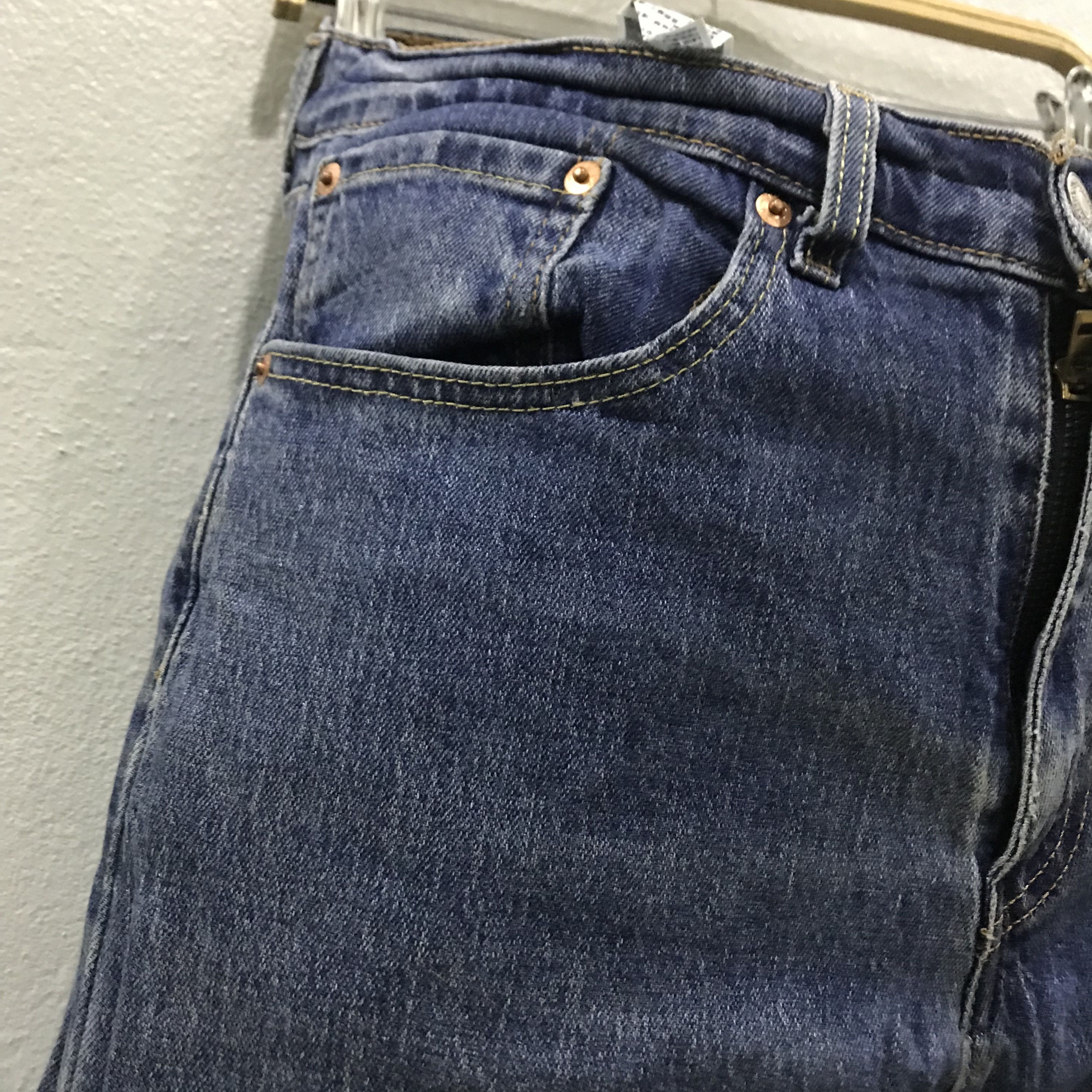 Levi's Levi’s 505 Regular Fit Straight Leg Jeans Dark Wash Size US 32 / EU 48 - 6 Thumbnail