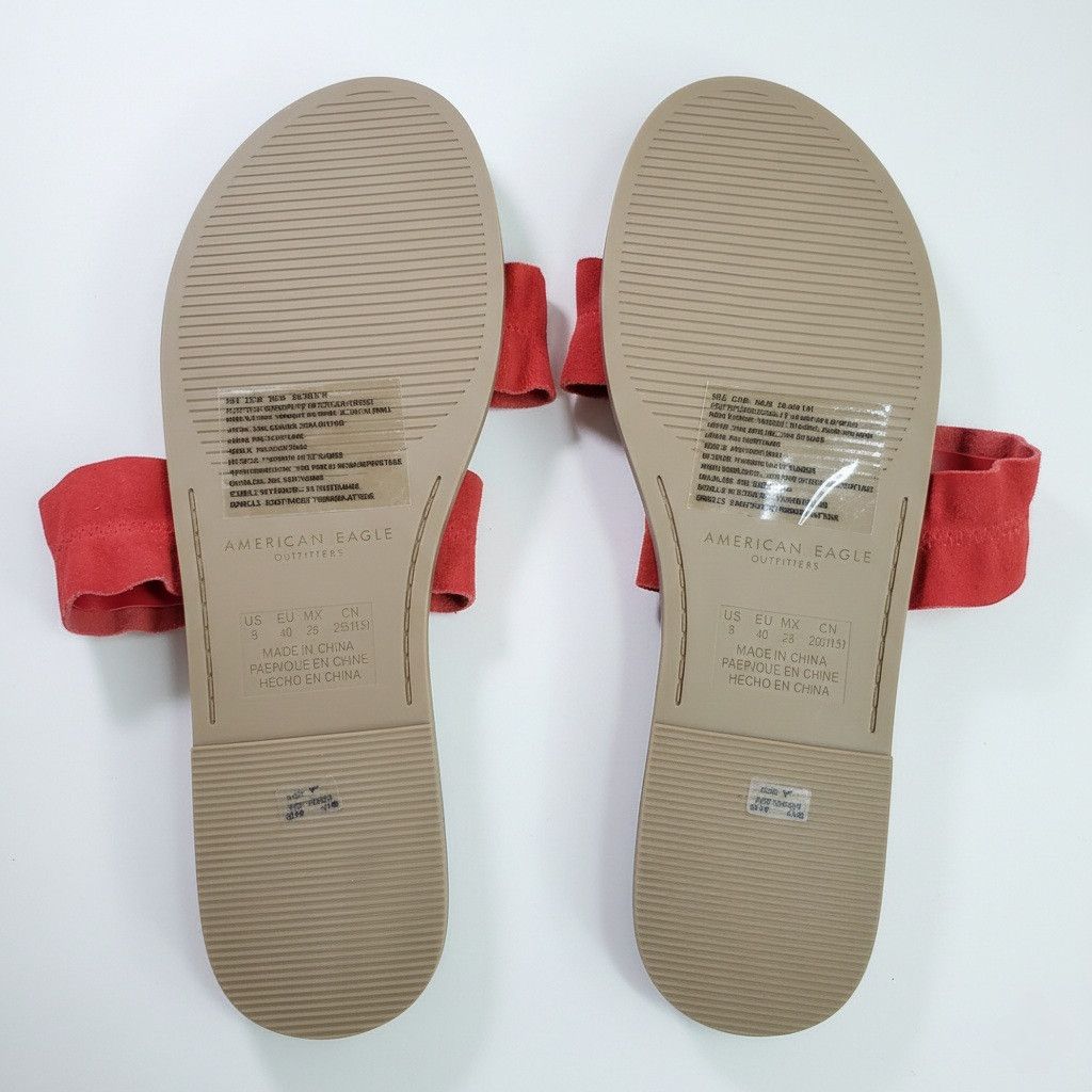American Eagle Outfitters American Eagle Size 9 NEW Slide Sandals Flip Flops Red Suede Size US 9 / IT 39 - 7 Thumbnail