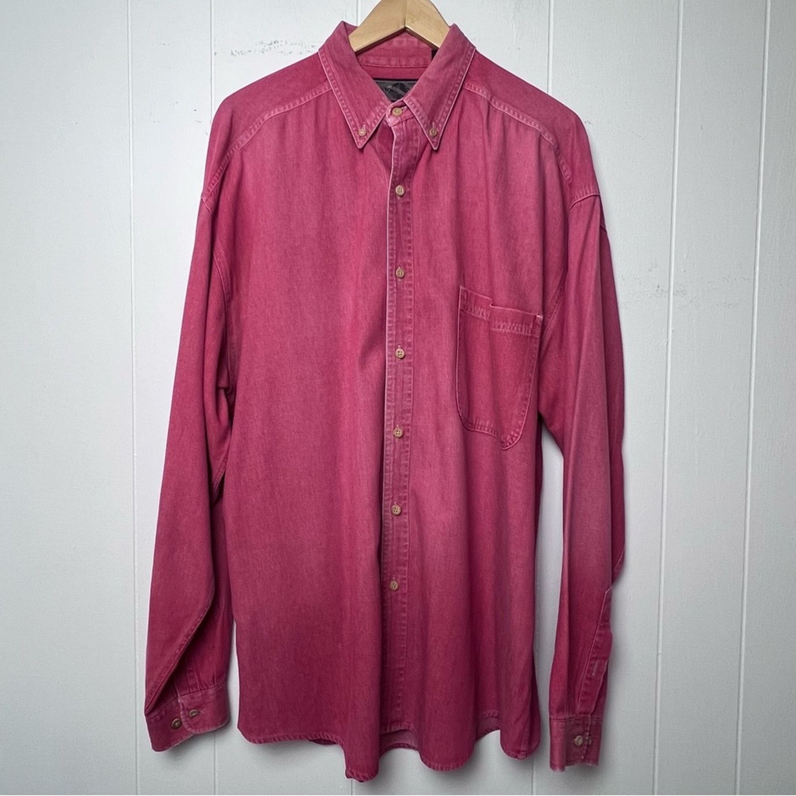 Structure Vintage Structure Red Wash Long Sleeve Shirt Men Size Large Size US L / EU 52-54 / 3 - 9 Thumbnail