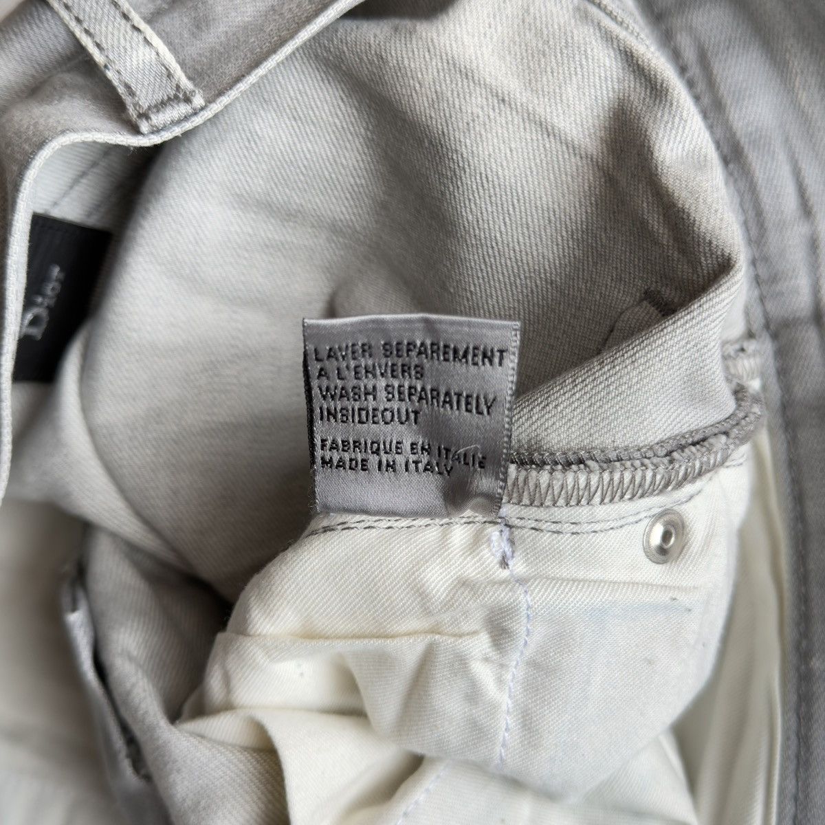 Dior Homme SS2006 Hedi Slimane Light Grey Skinny Denim Jeans Size US 28 / EU 44 - 11 Thumbnail