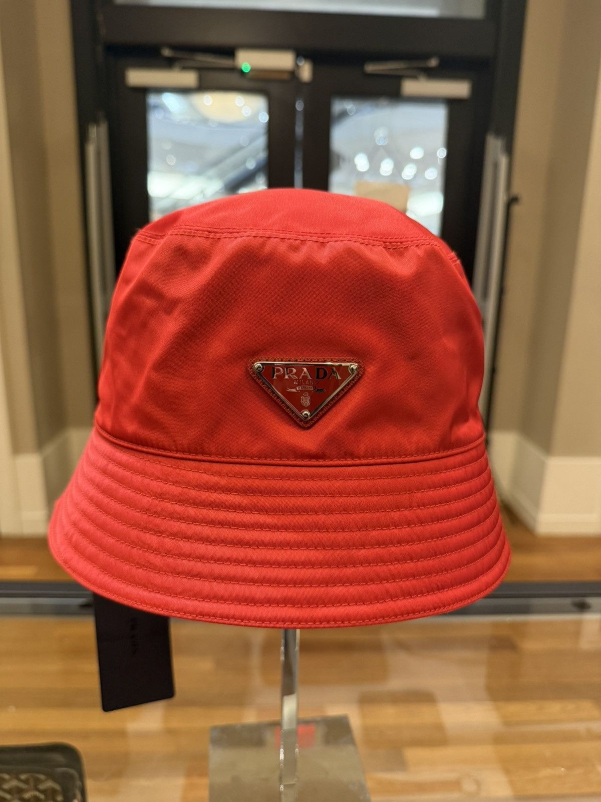 Prada Prada Nylon Bucket Hat - Red Size ONE SIZE - 1 Thumbnail