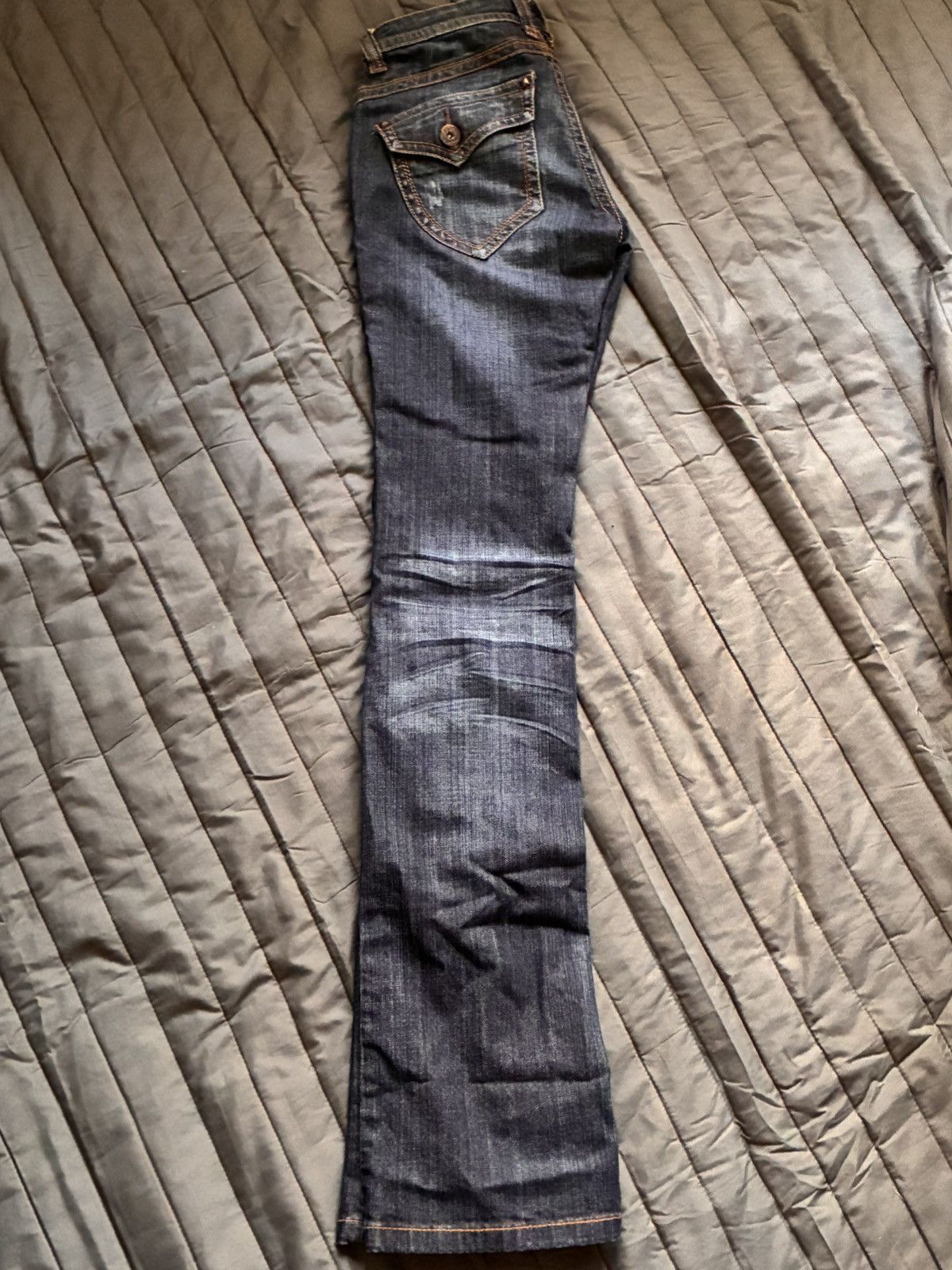 Other Early 2000s Dark Wash Alloy Brand Low-rise Boot cut Jeans Size 37" - 2 Thumbnail