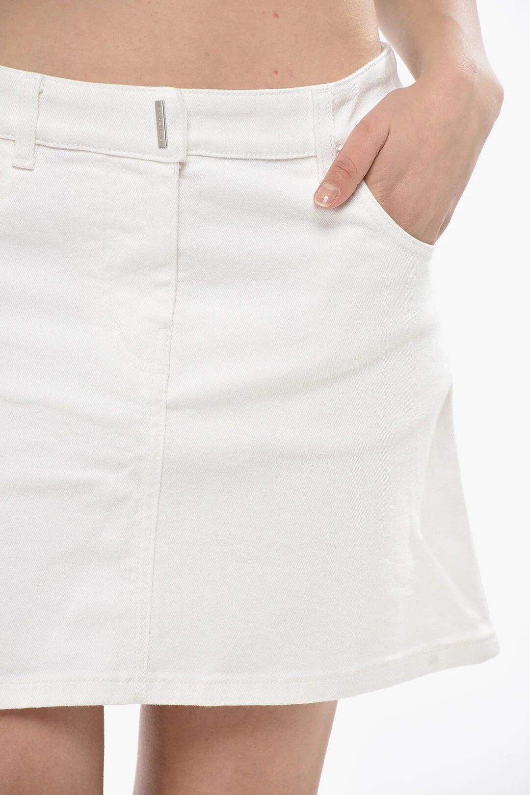 Givenchy og1mm0326 Denim Mini Skirt in White Size 32" / US 10 / IT 46 - 3 Thumbnail
